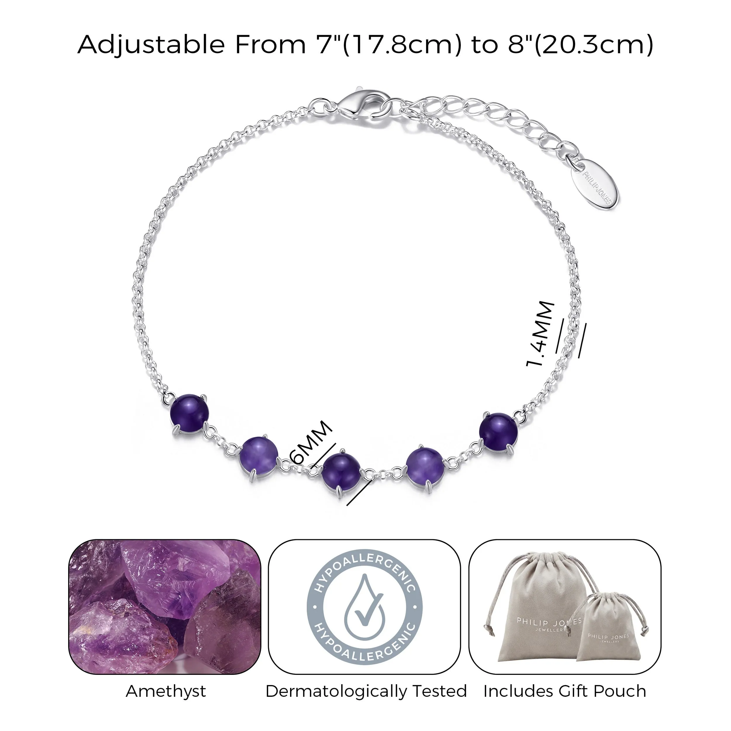 Amethyst Gemstone Bracelet