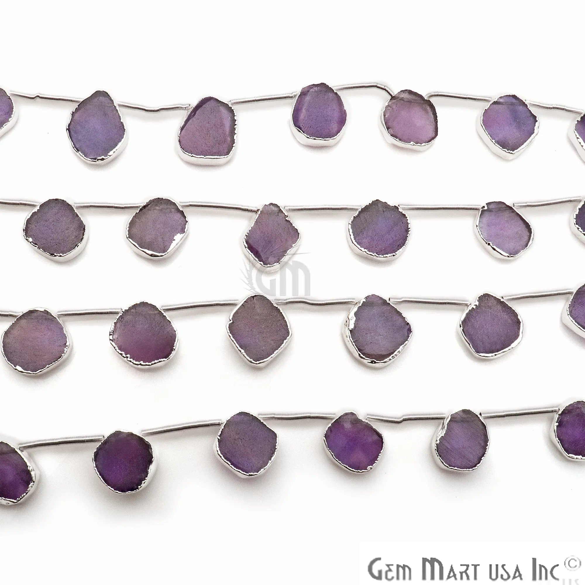 Amethyst Rough Beads, 9 Inch Gemstone Strands, Drilled Strung Briolette Beads, Free Form, 15x18mm