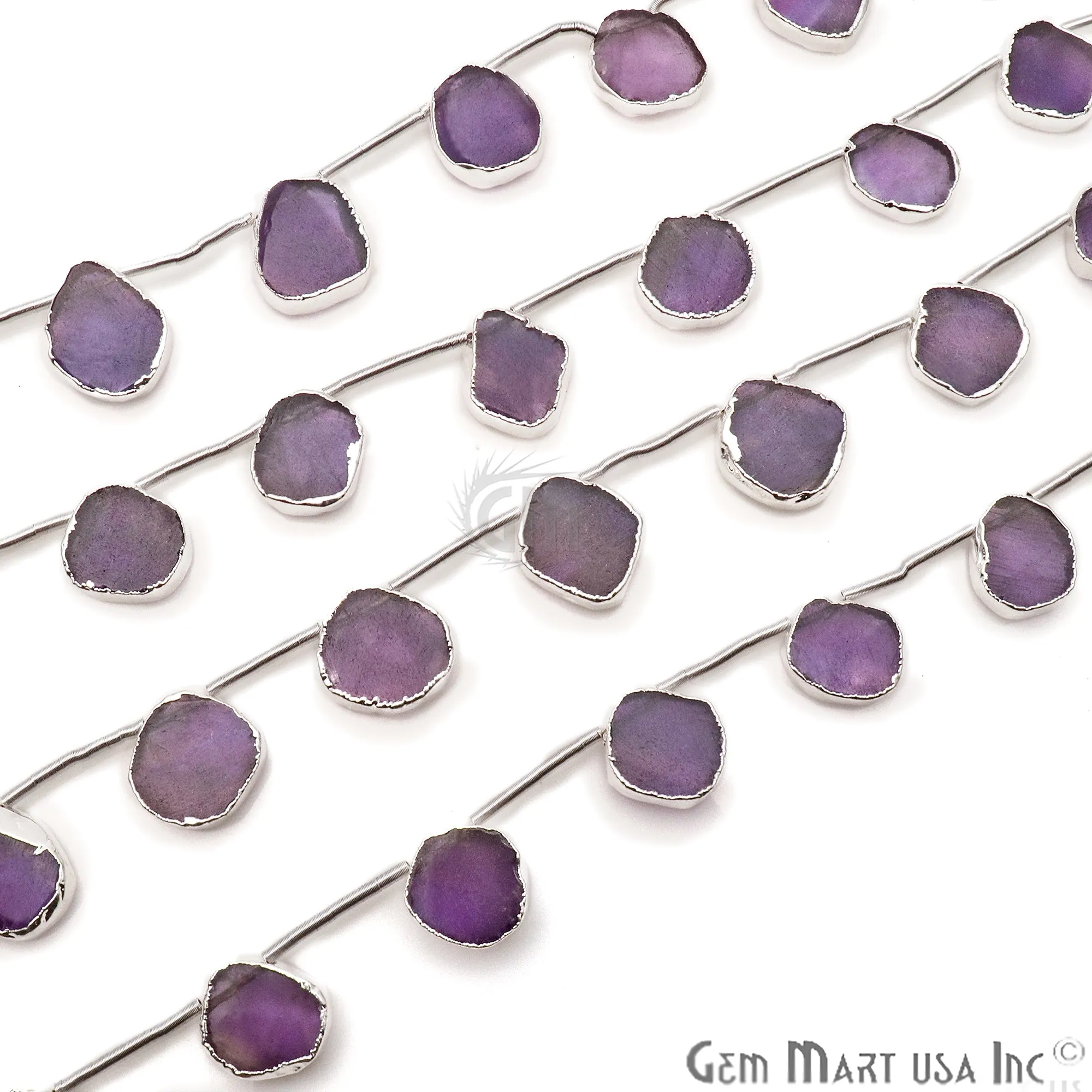 Amethyst Rough Beads, 9 Inch Gemstone Strands, Drilled Strung Briolette Beads, Free Form, 15x18mm