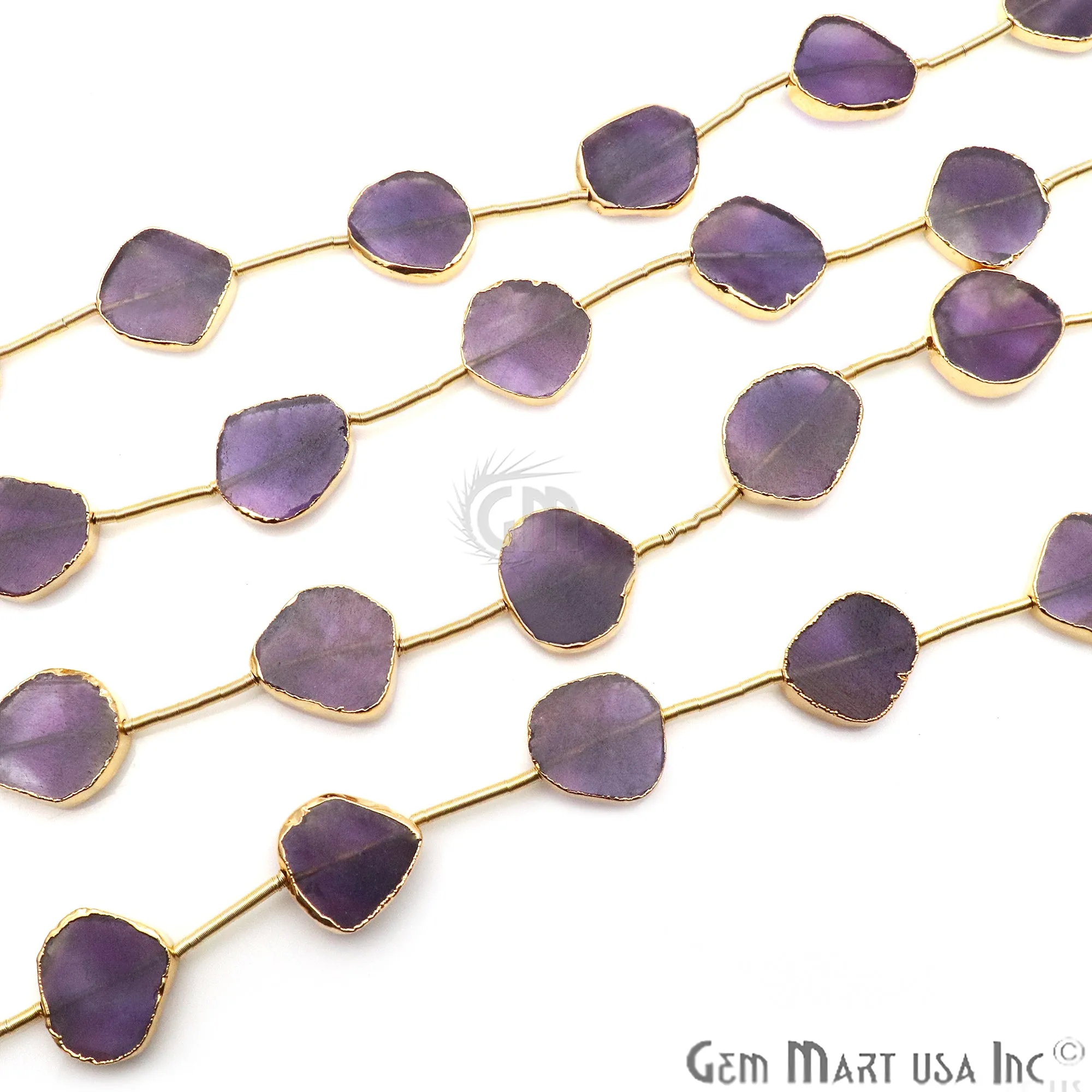 Amethyst Rough Beads, 9 Inch Gemstone Strands, Drilled Strung Briolette Beads, Free Form, 18x15mm