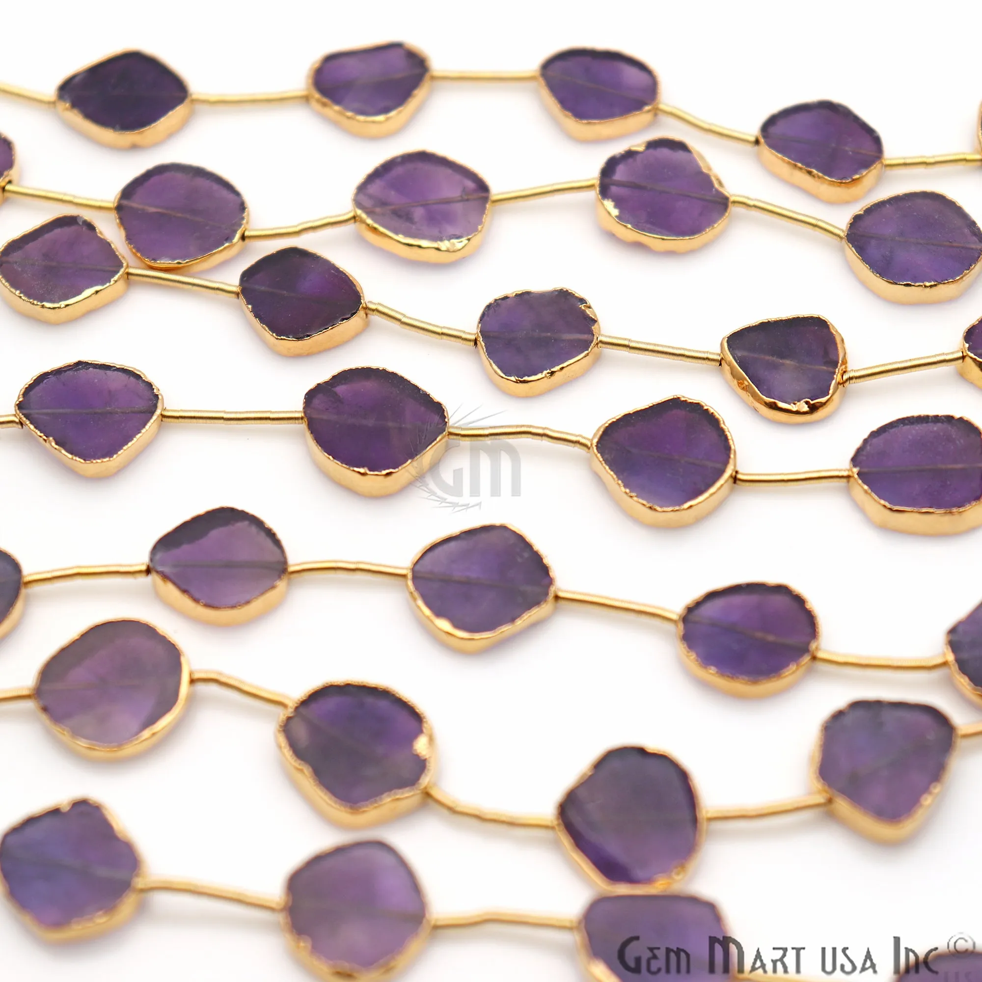 Amethyst Rough Beads, 9 Inch Gemstone Strands, Drilled Strung Briolette Beads, Free Form, 18x15mm