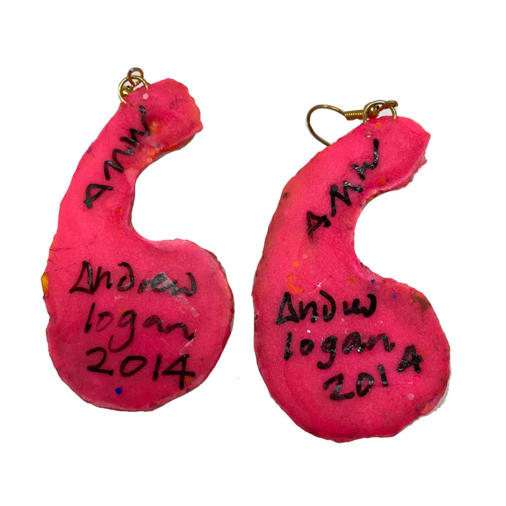 AMW NEON NUMBERS PINK PENDANT EARRINGS, 2014