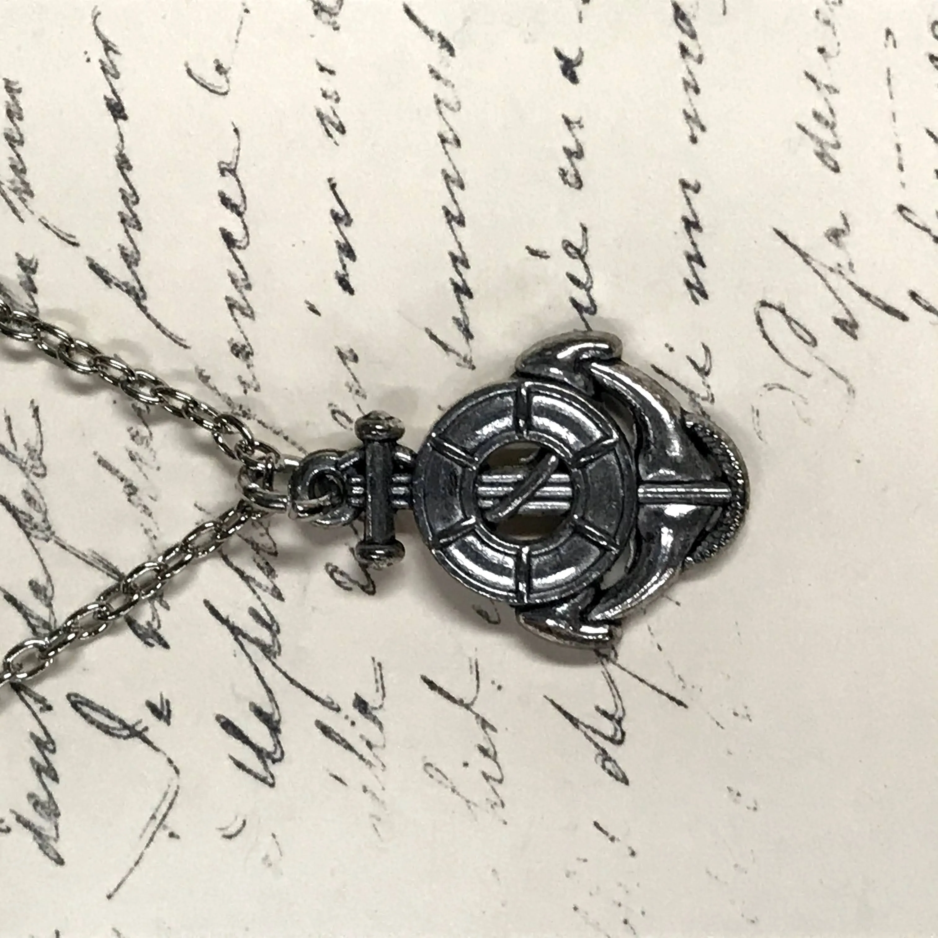 Anchor and Life Ring Charm Necklace