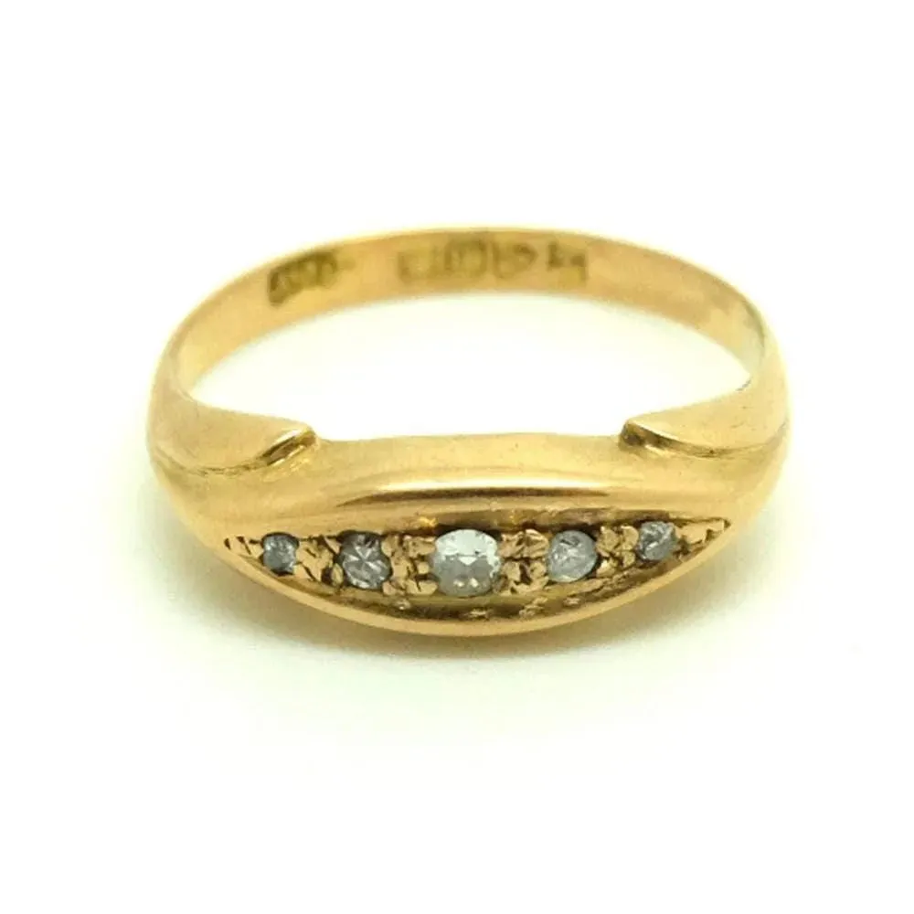 Antique 1919 Victorian 18ct Rose Gold Diamond Ring