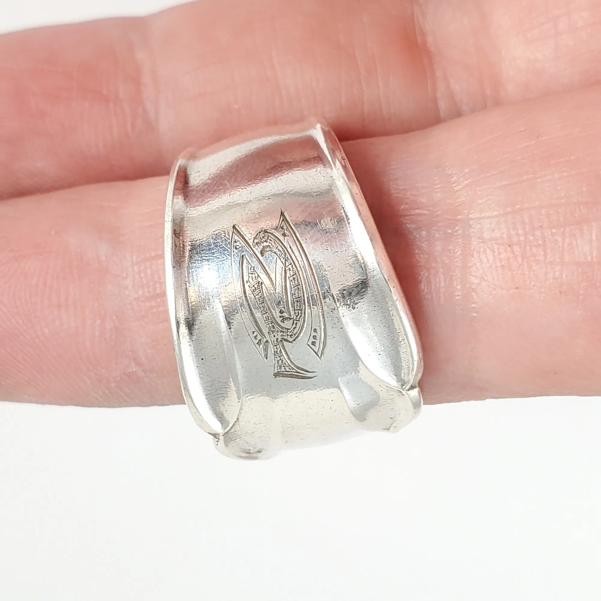 Antique MP Monogram Spoon Ring