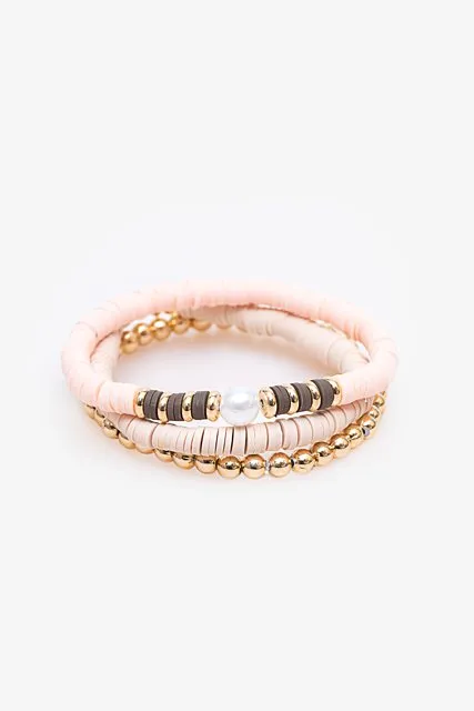 Antler Beaded Bracelet Set Blush