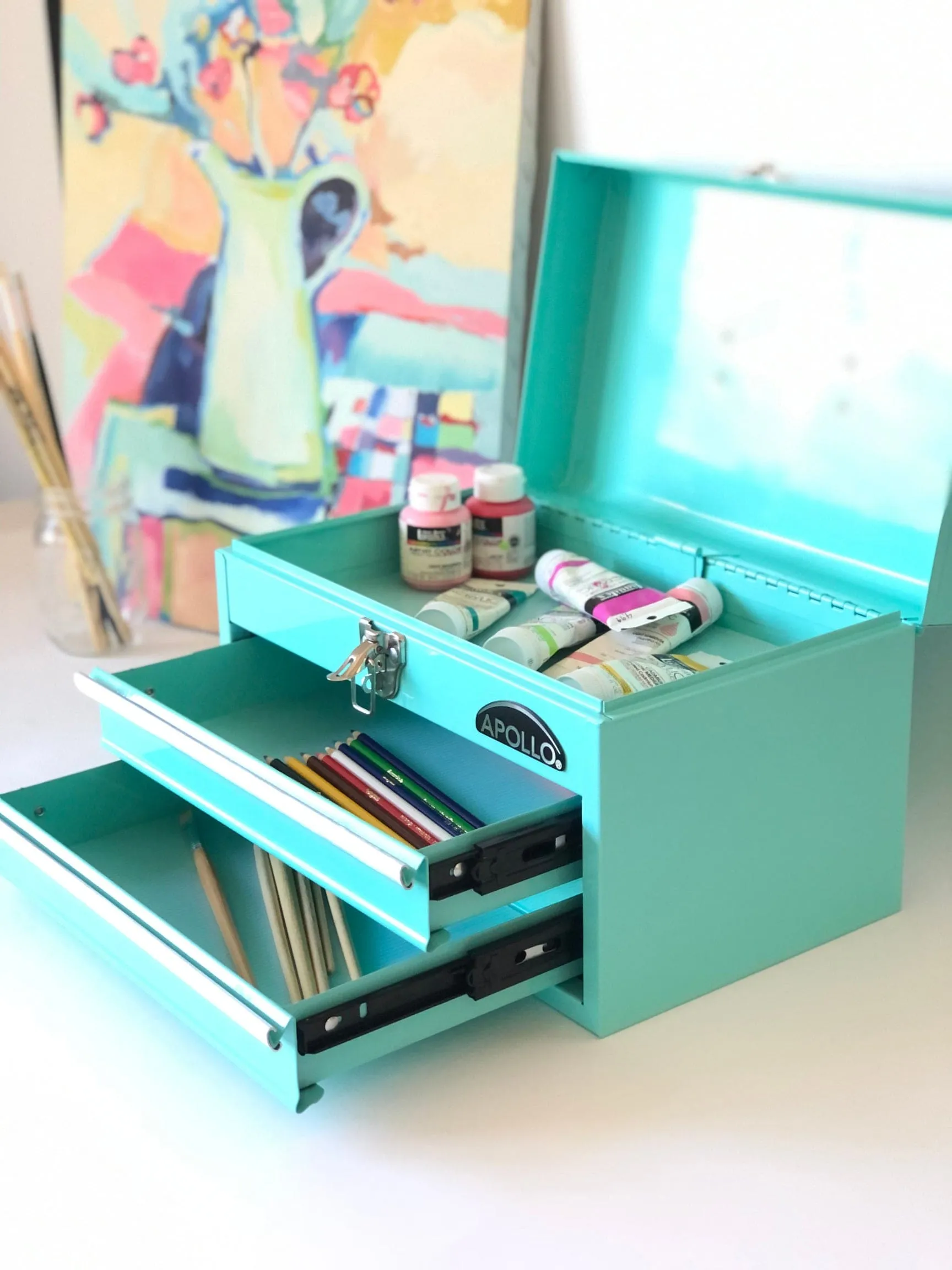 Aqua Green Steel Tool Chest with Powder Coated Finish - DT5010GR