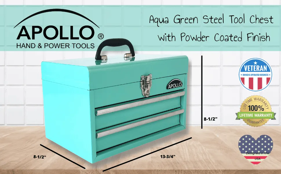 Aqua Green Steel Tool Chest with Powder Coated Finish - DT5010GR