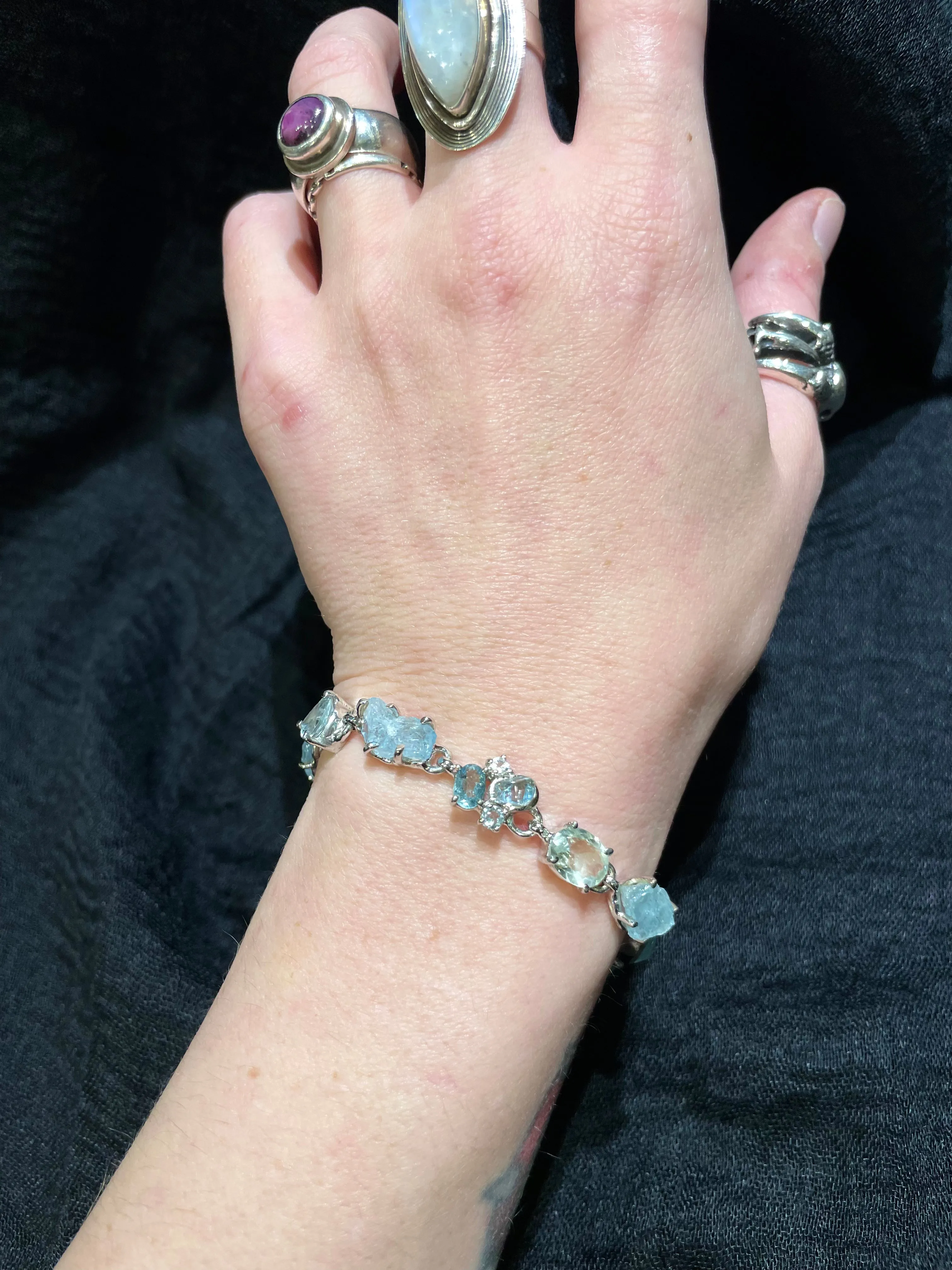 Aquamarine and Blue Topaz Bracelet