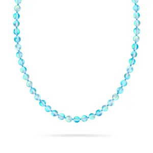 Aquamarine | Silver | Mermaid Glass Knotted Necklace