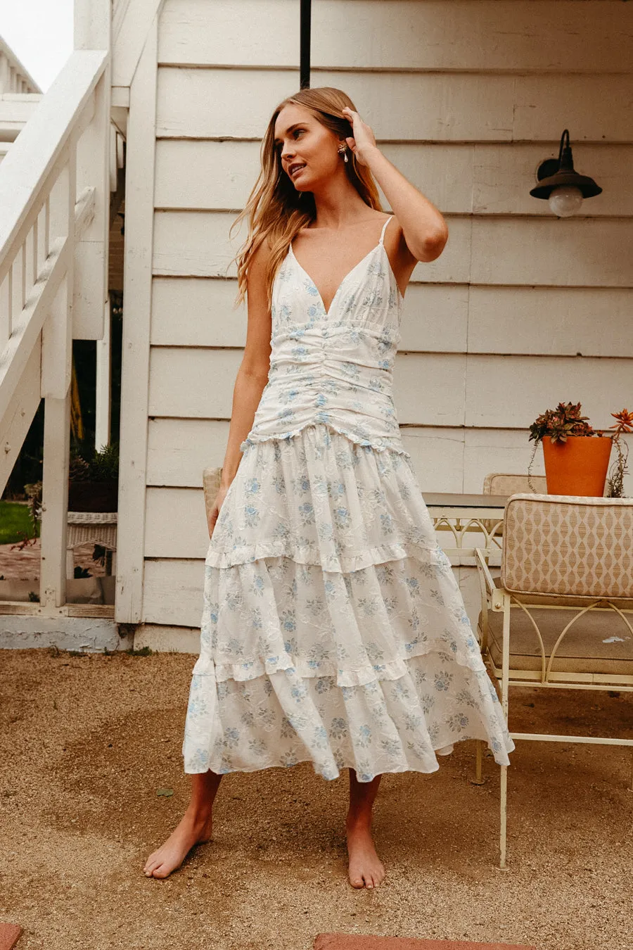 Arabella Floral Tiered Midi Sundress