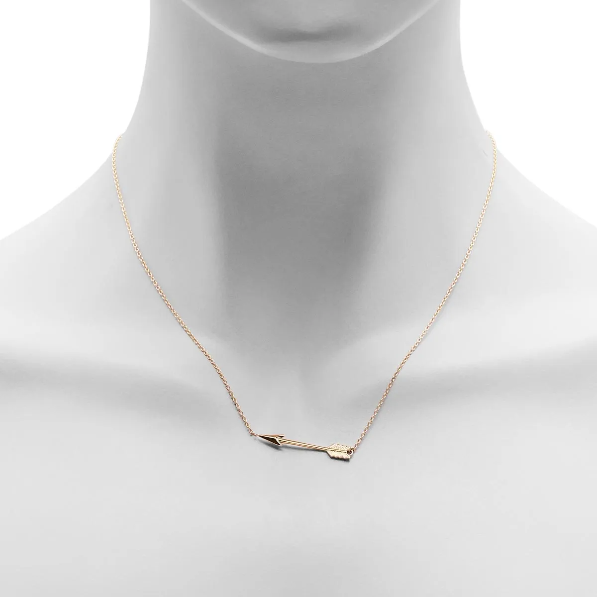 Arrow Sideways Necklace in 14kt Yellow Gold