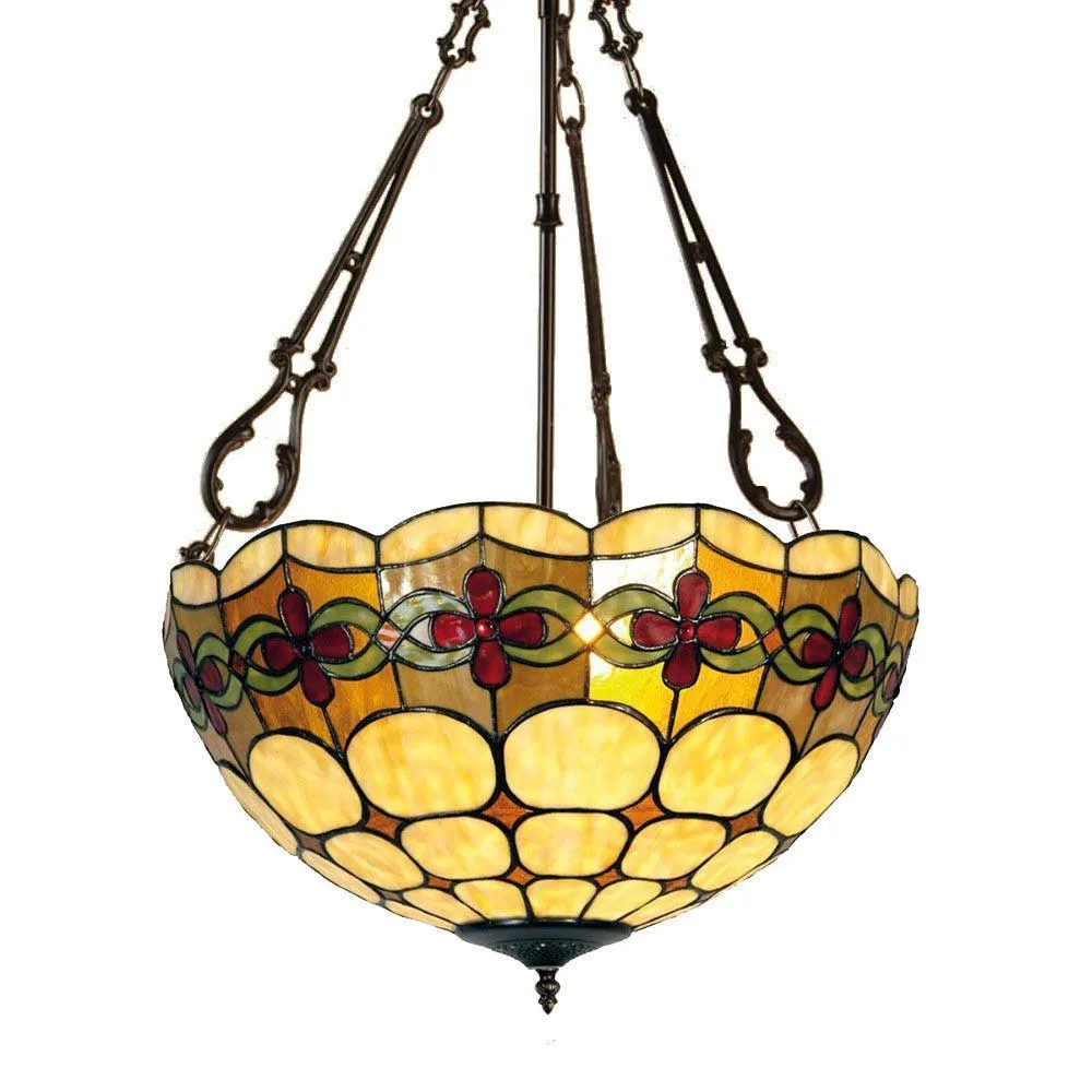 Atlantic Large Inverted Tiffany Ceiling Light - Fancy Chain