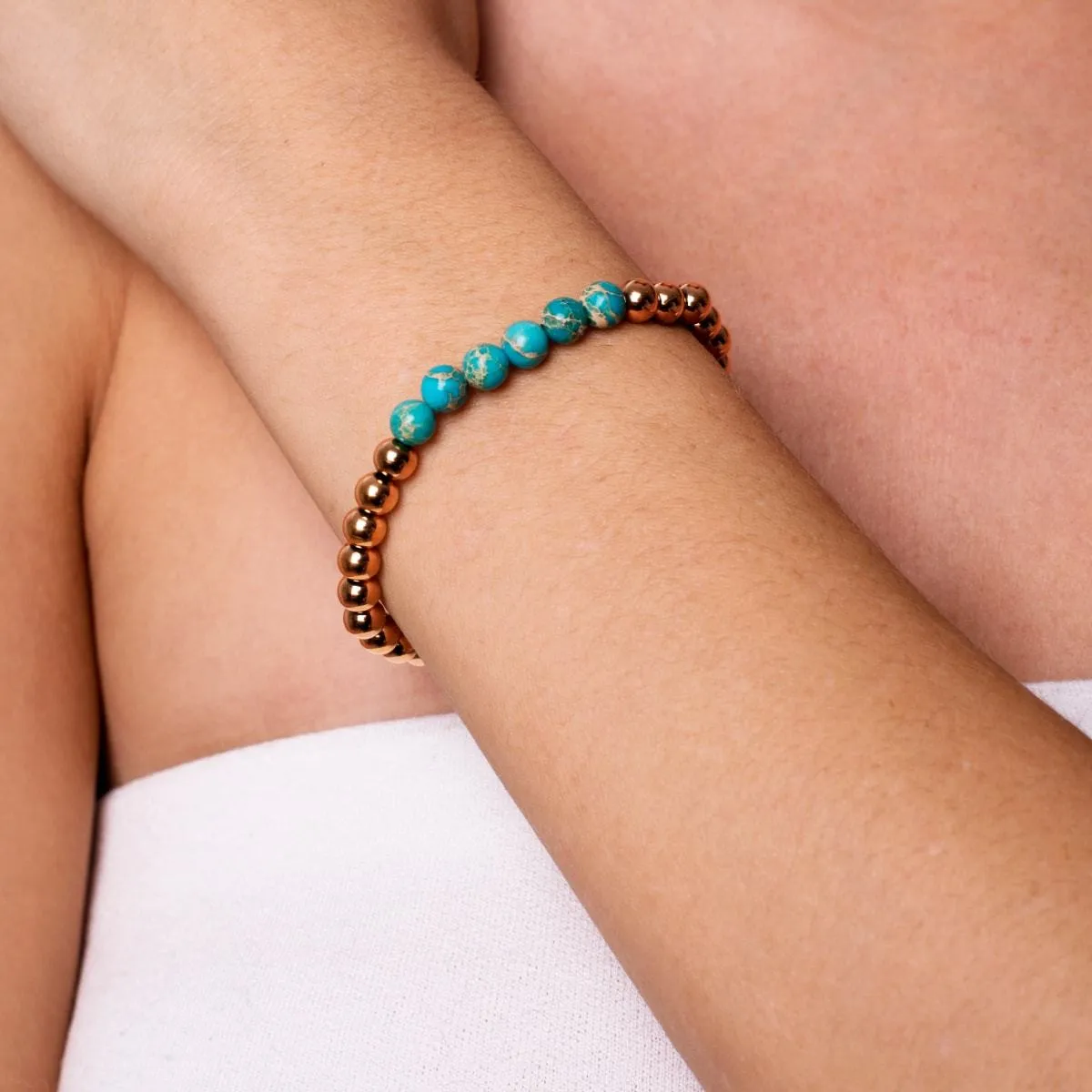 Awe | 18k Rose Gold | Ocean Emperor Gemstone | Expression Bracelet