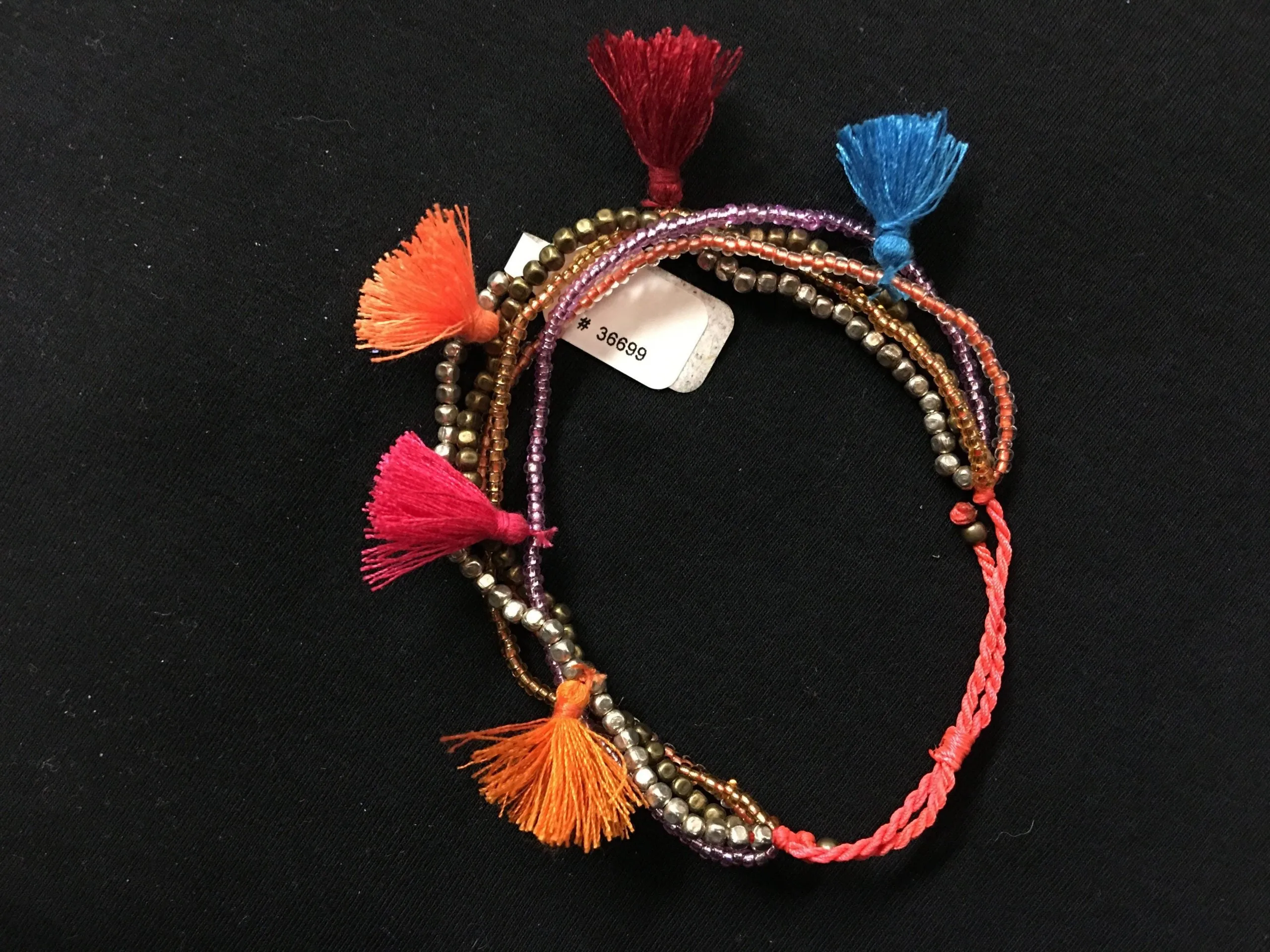 Bali Queen Multi Strand Beaded Tassel Bracelet