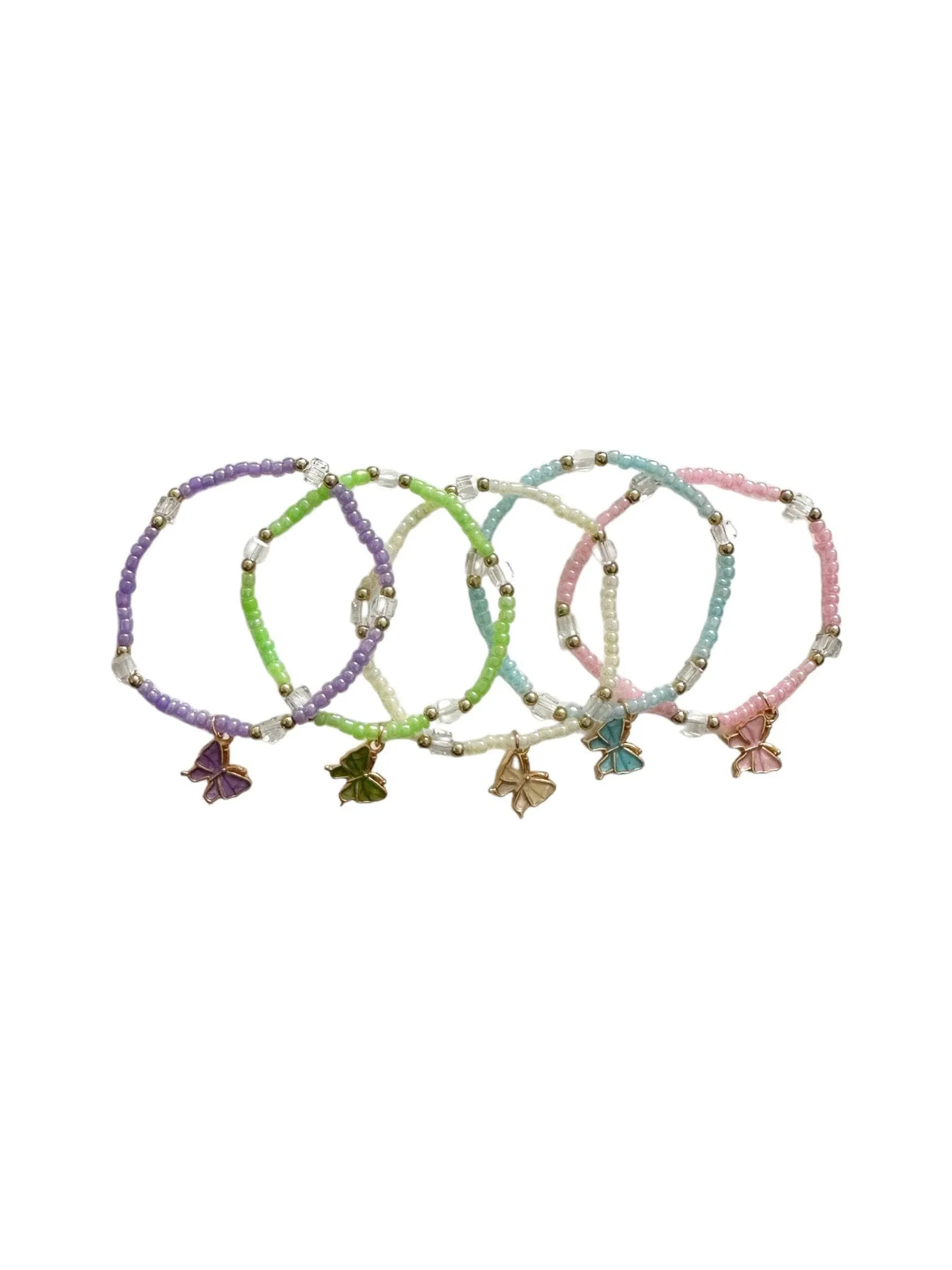 Bead Bracelets with Butterfly Charms