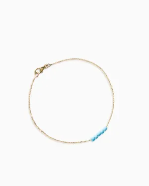 Beaded Diamond Cut Bracelet Blue | Solid Gold