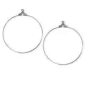 Beading hoop finding metal silver finish 30mm (2)