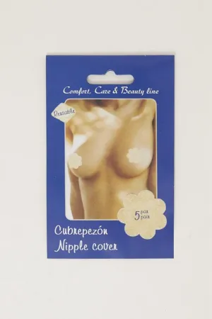 Beige 5 Pairs Circular Nipple Cover