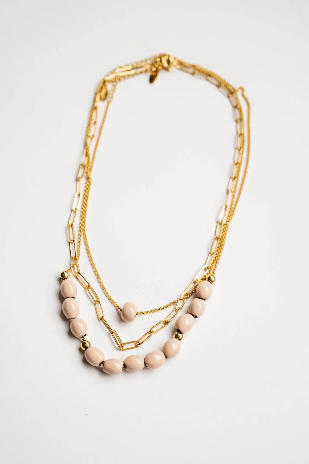 Bel Koz Elongated Clay Bead Layered Necklace