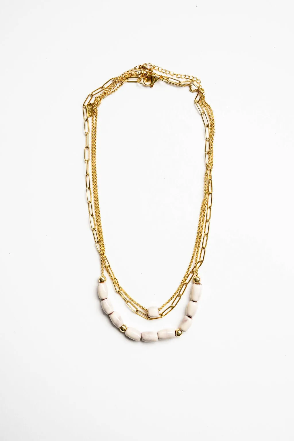 Bel Koz Elongated Clay Bead Layered Necklace