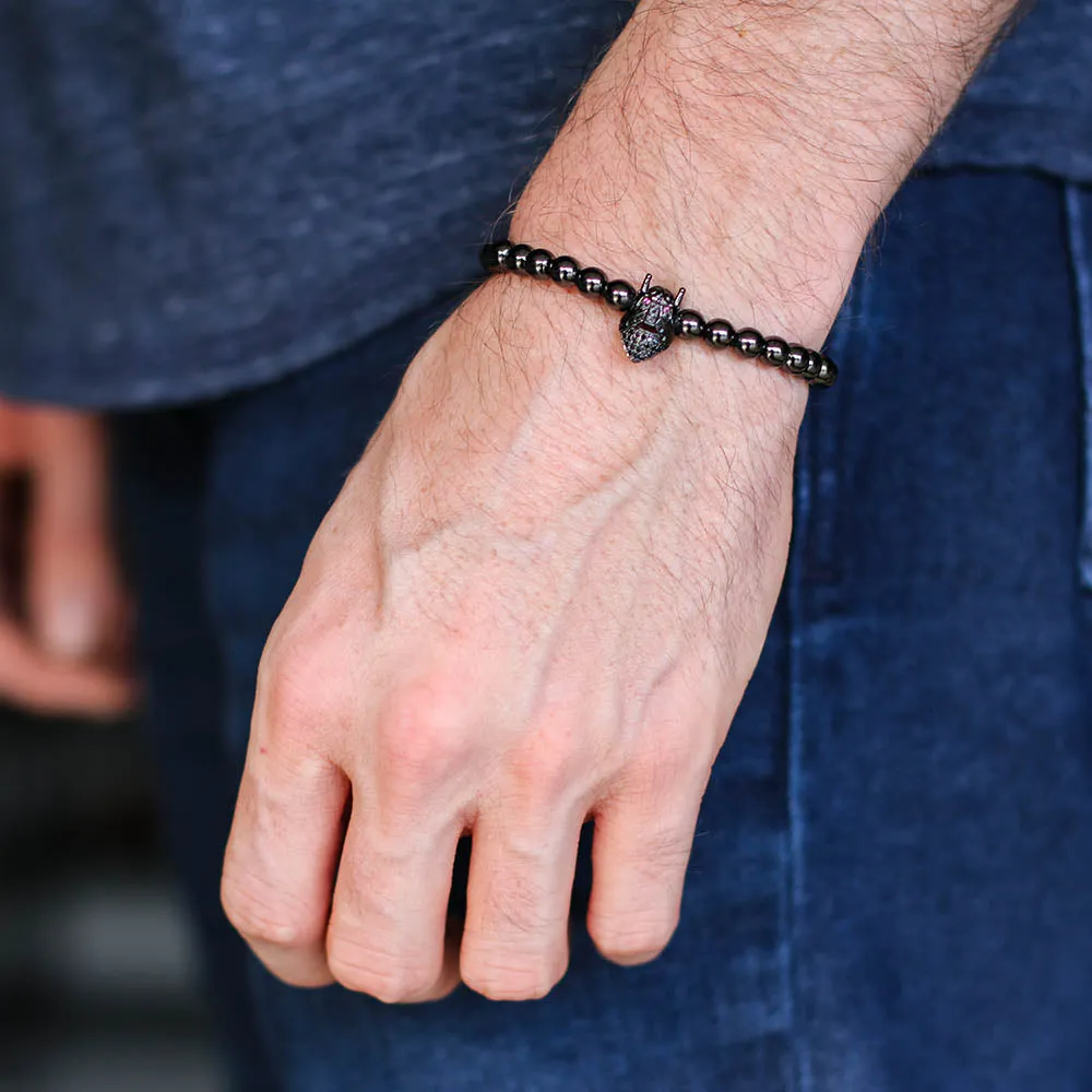 Black Beaded Gladiator Bracelet