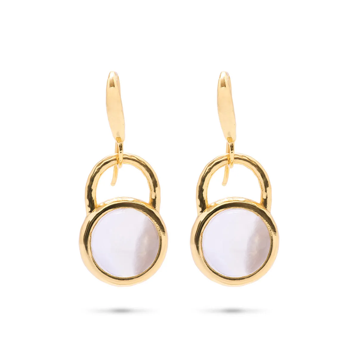 Blandine Circle Drop Earrings - Clear Quartz