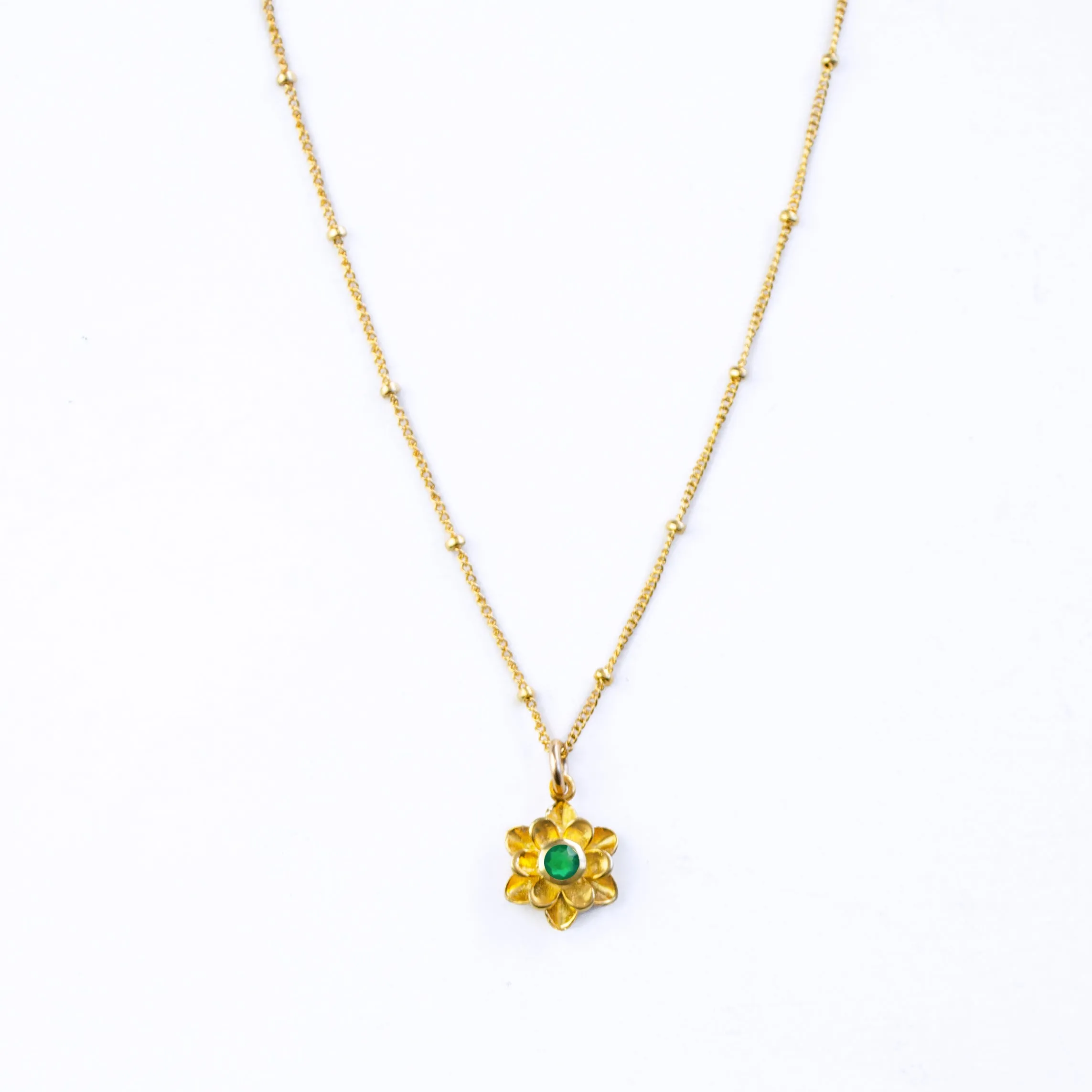 Bloom Necklace, Birthstone Flower Pendant [Lrg]