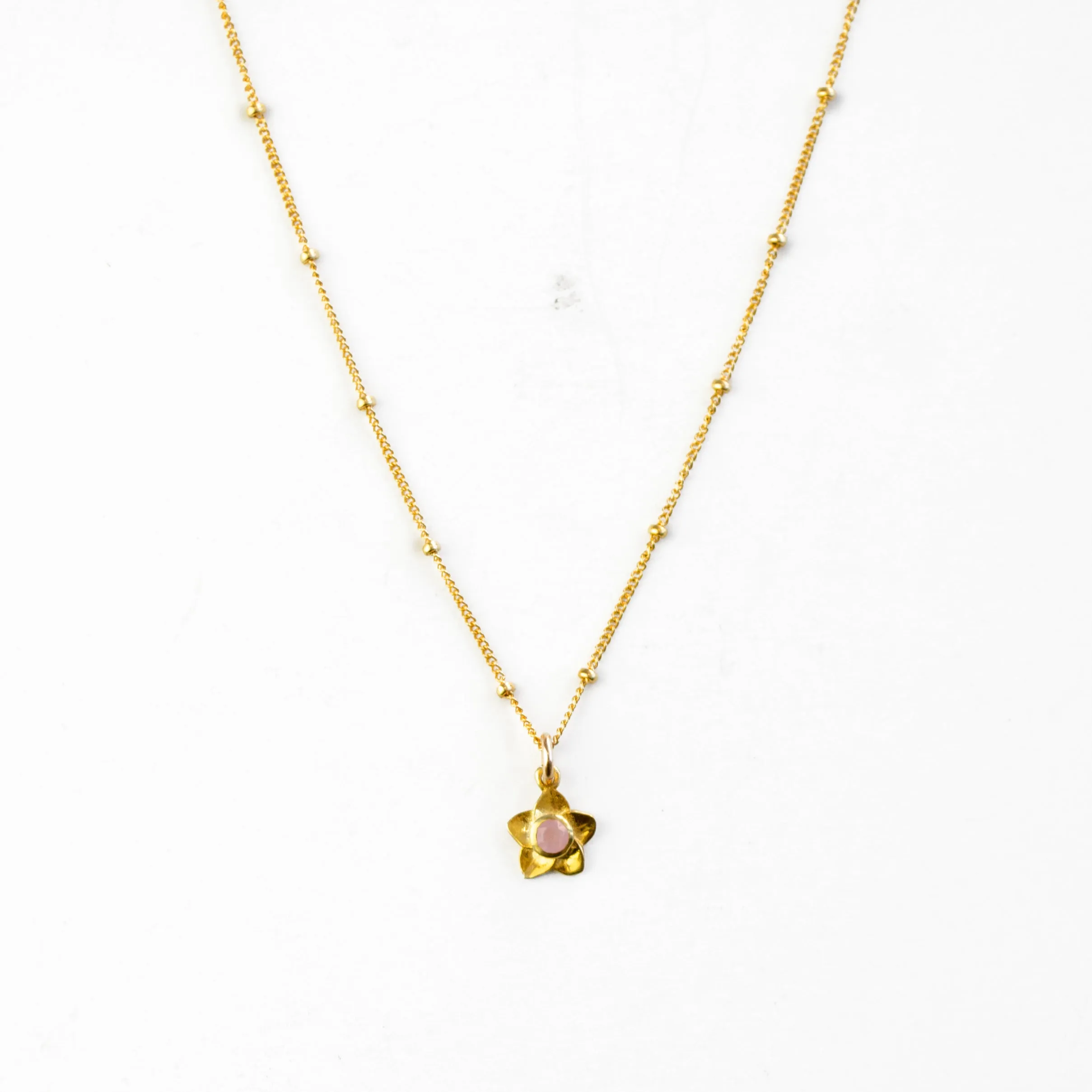 Bloom Necklace, Birthstone Flower Pendant [Lrg]