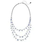 Blue 3-Layer Bead Drop Necklace