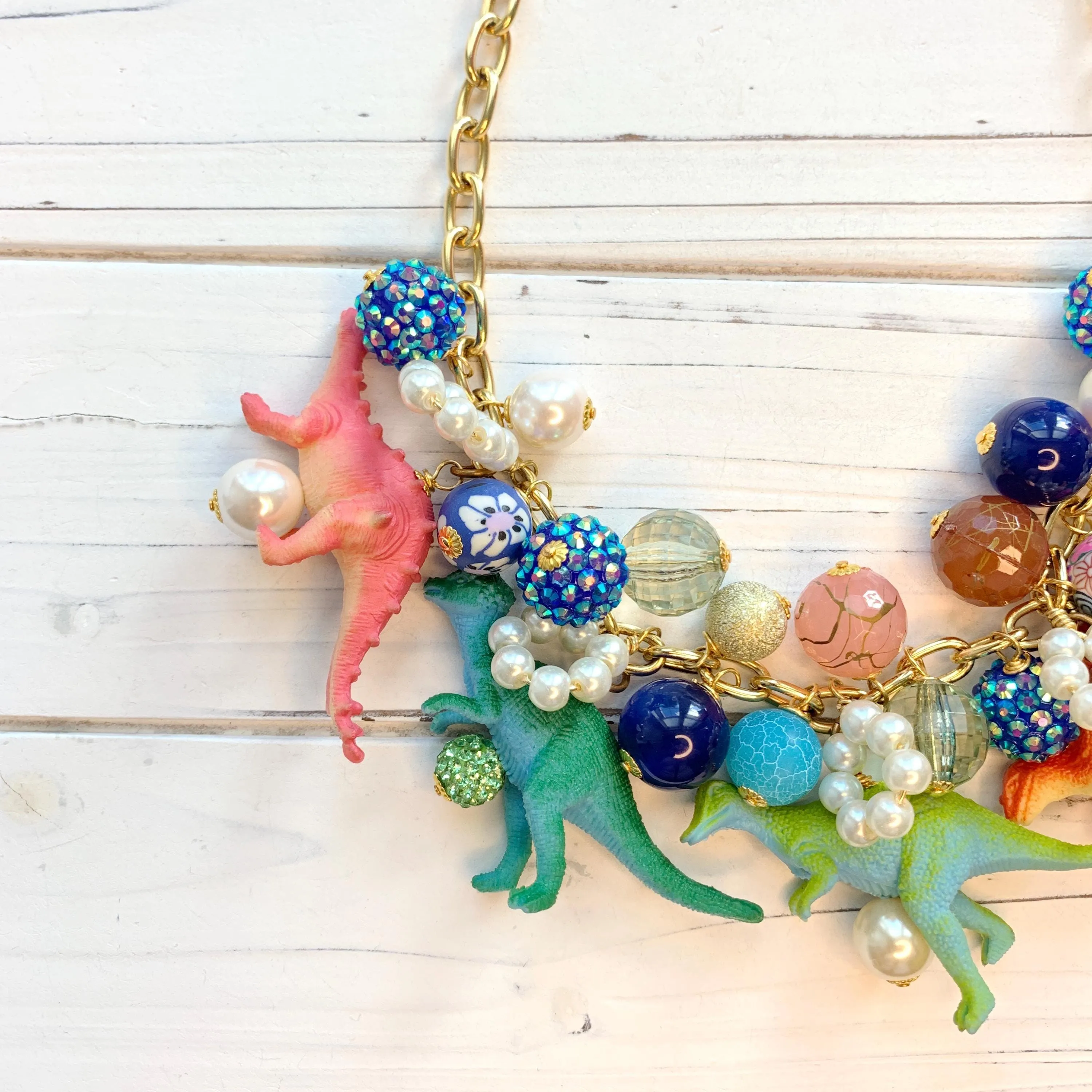 Blue Moon Dinosaur Necklace