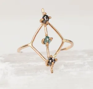 Blue/Black Diamond Estella Ring