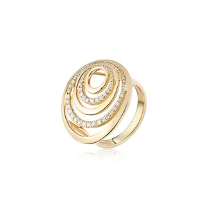 Bold Spiral Diamond Ring