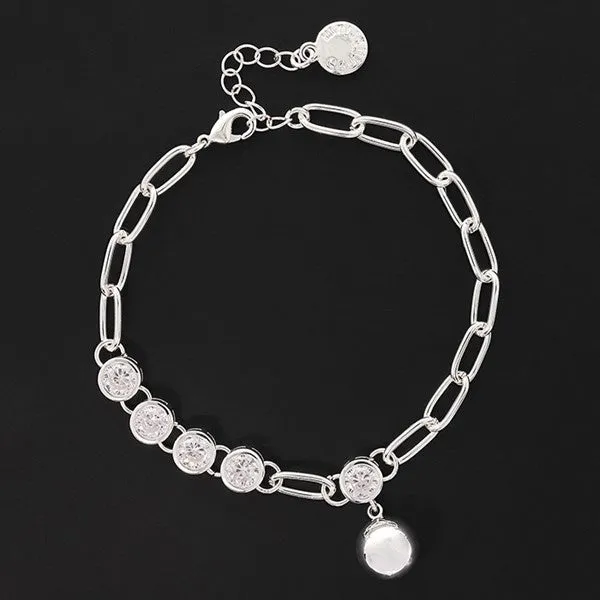 Bubbles Contempary Silver Plated Charm Bracelet