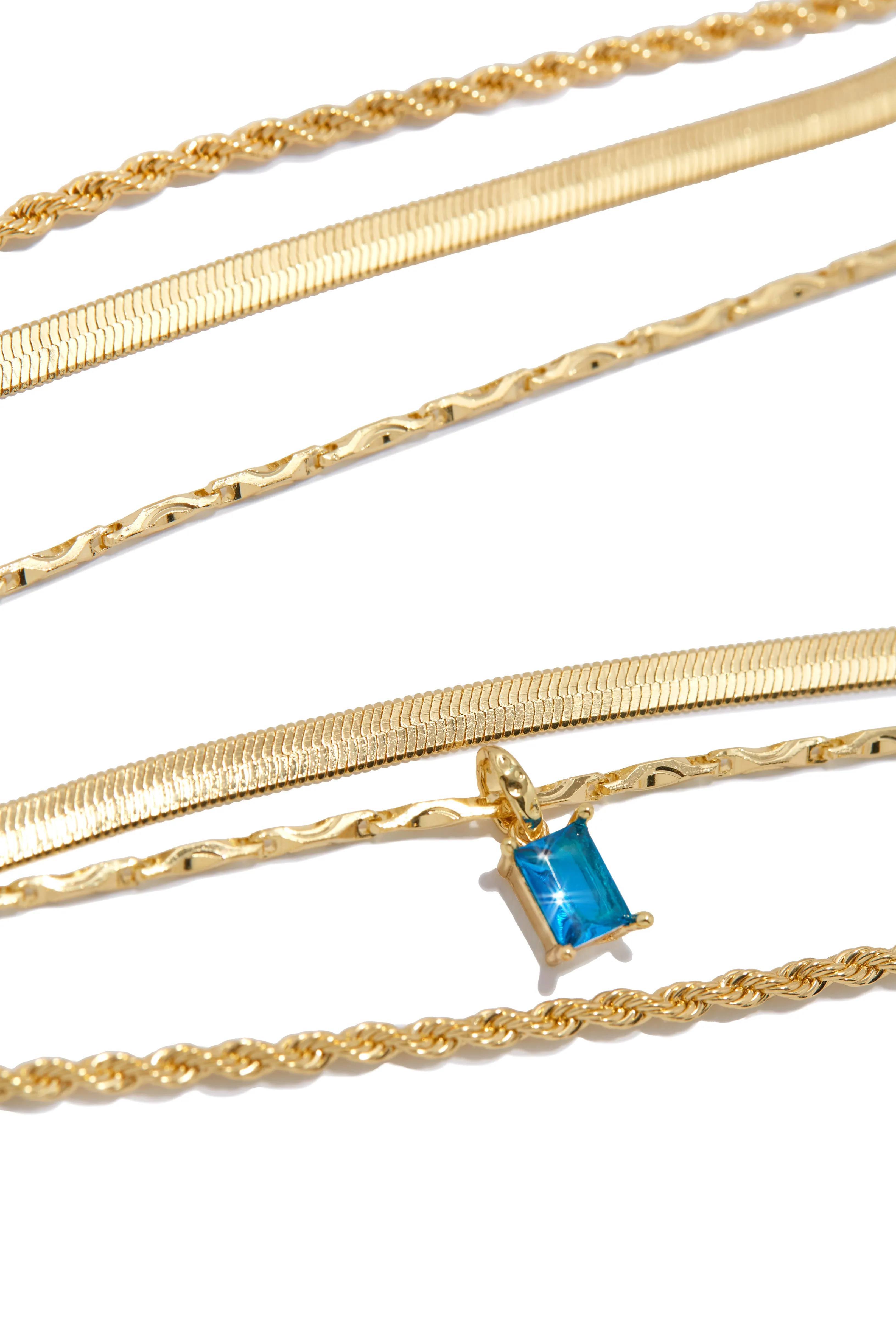 Celestina Stone Pendant Necklace Set - Gold/Blue