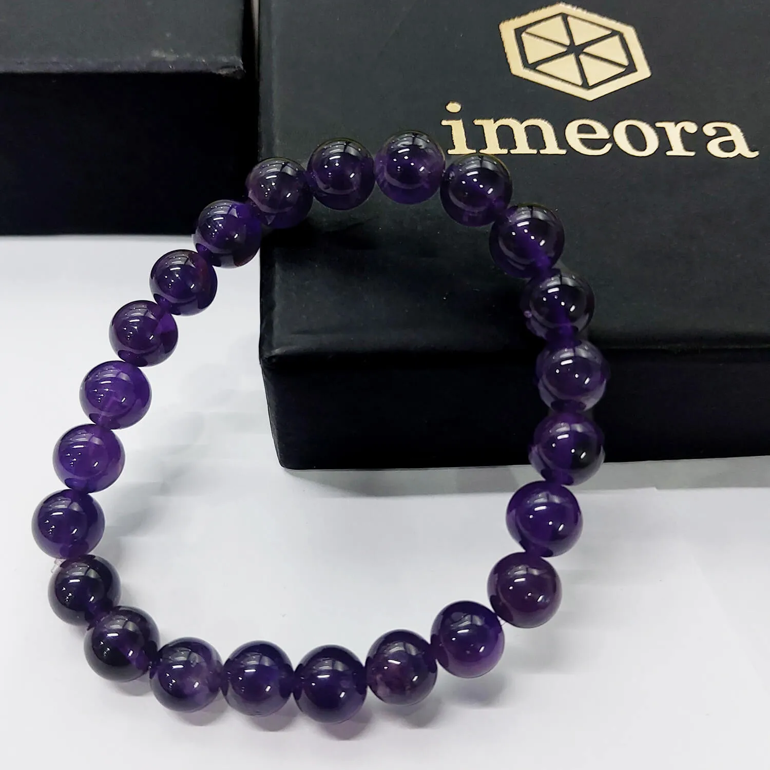 Certified Premium Quality Amethyst 8mm Natural Stone Bracelet