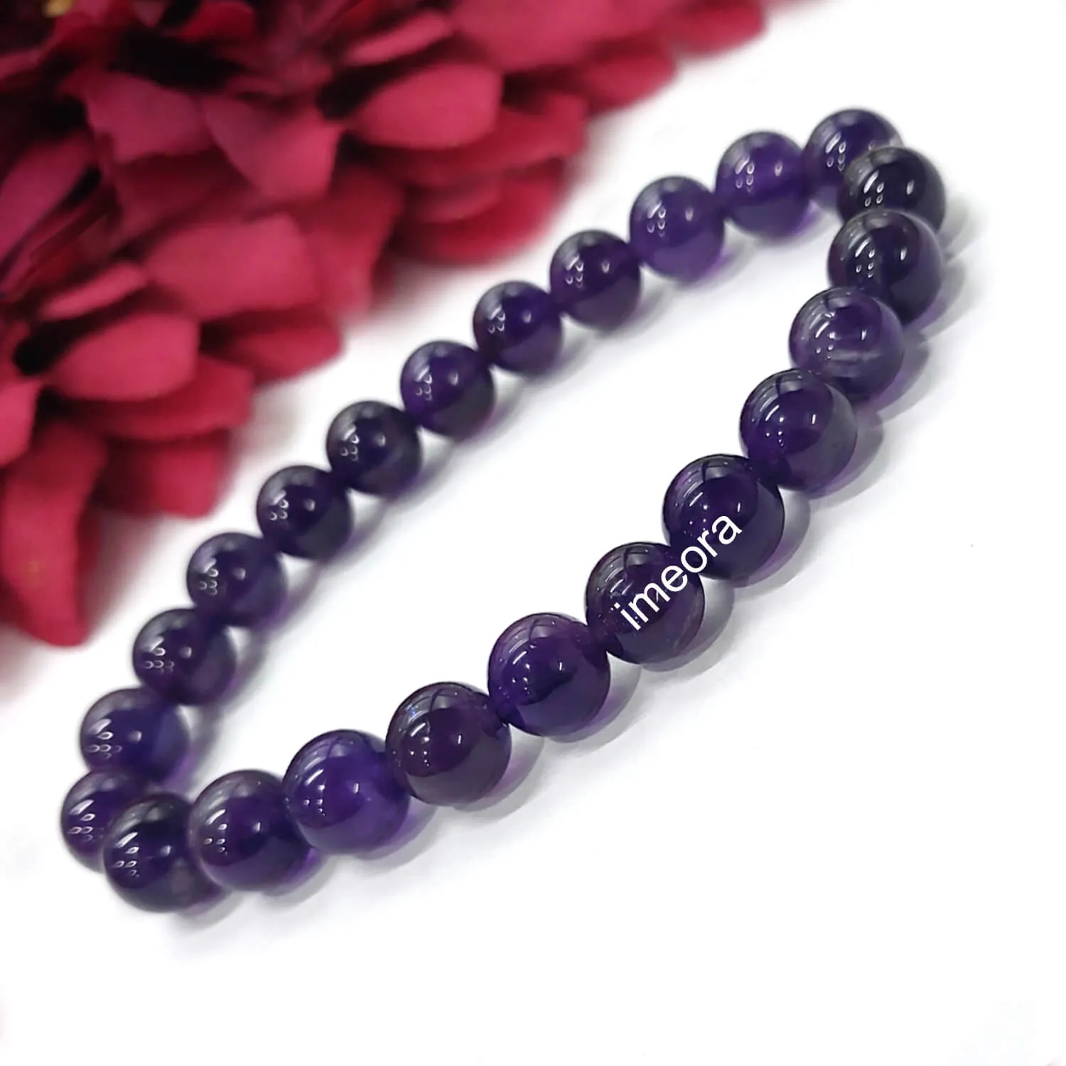 Certified Premium Quality Amethyst 8mm Natural Stone Bracelet