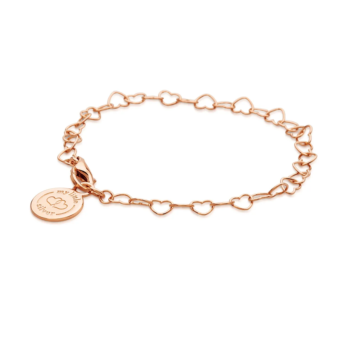 Chain of Hearts Children’s Charm Bracelet - Rose Gold