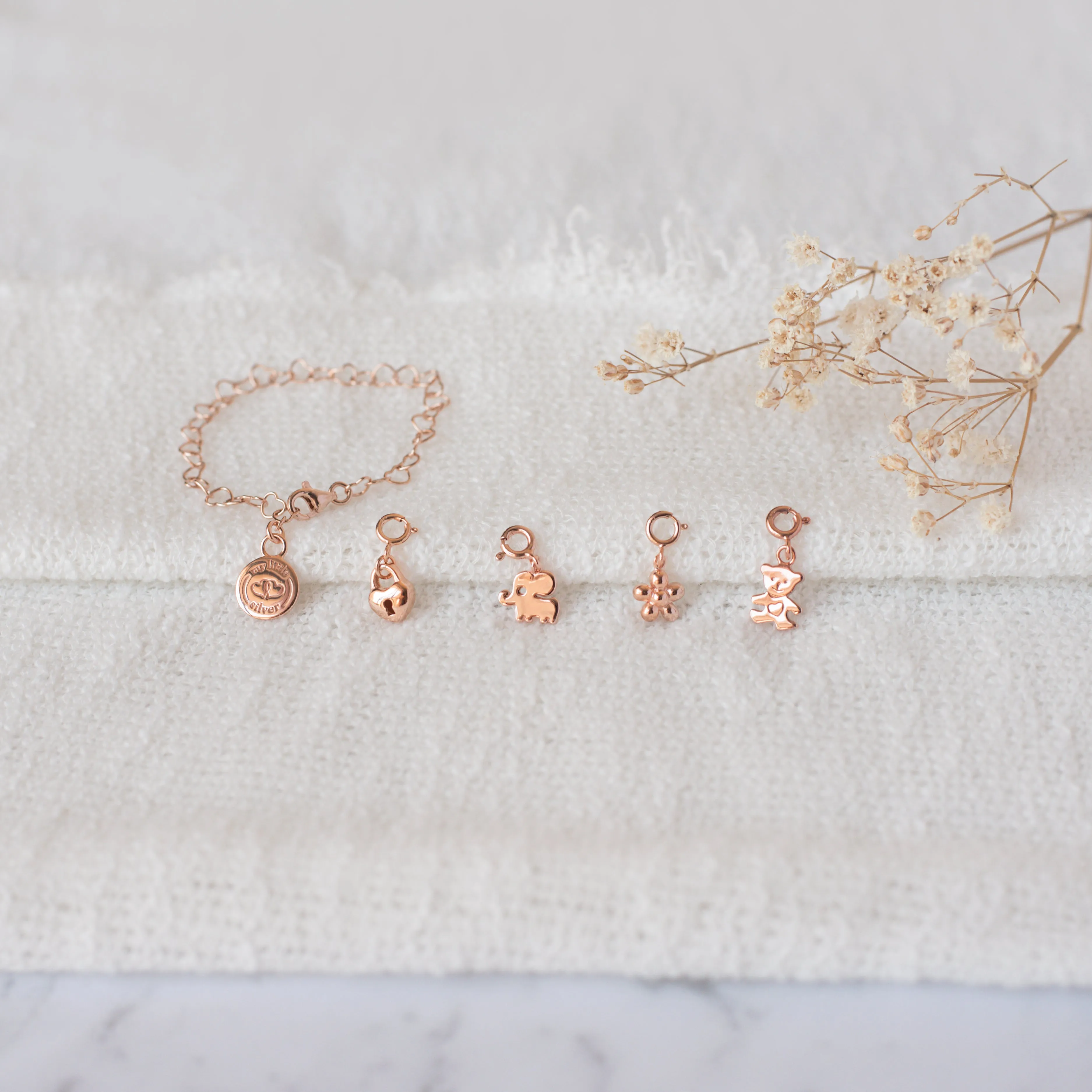 Chain of Hearts Children’s Charm Bracelet - Rose Gold