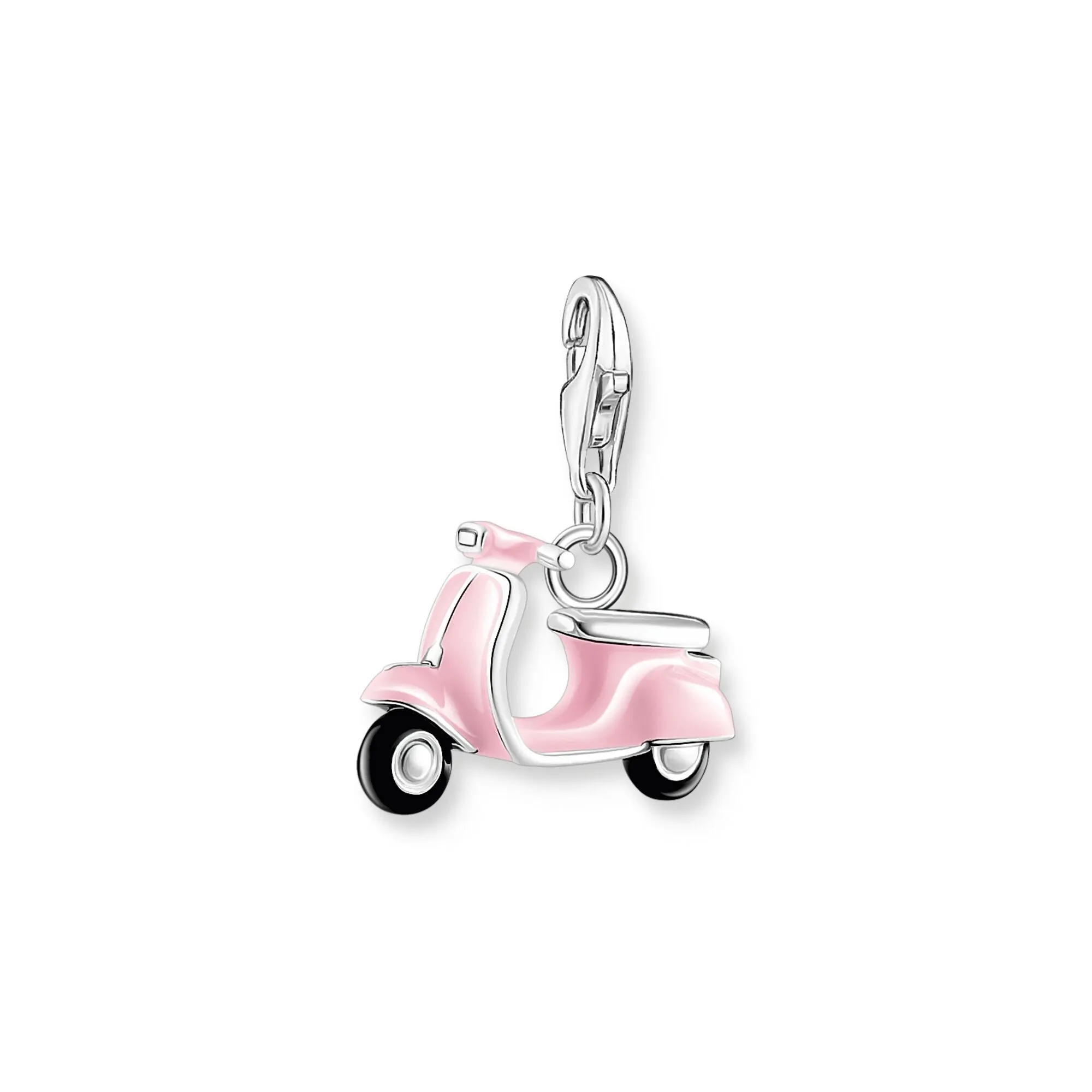 Silver Charm Pendant Scooter Necklace - Stylish & Trendy Accessory