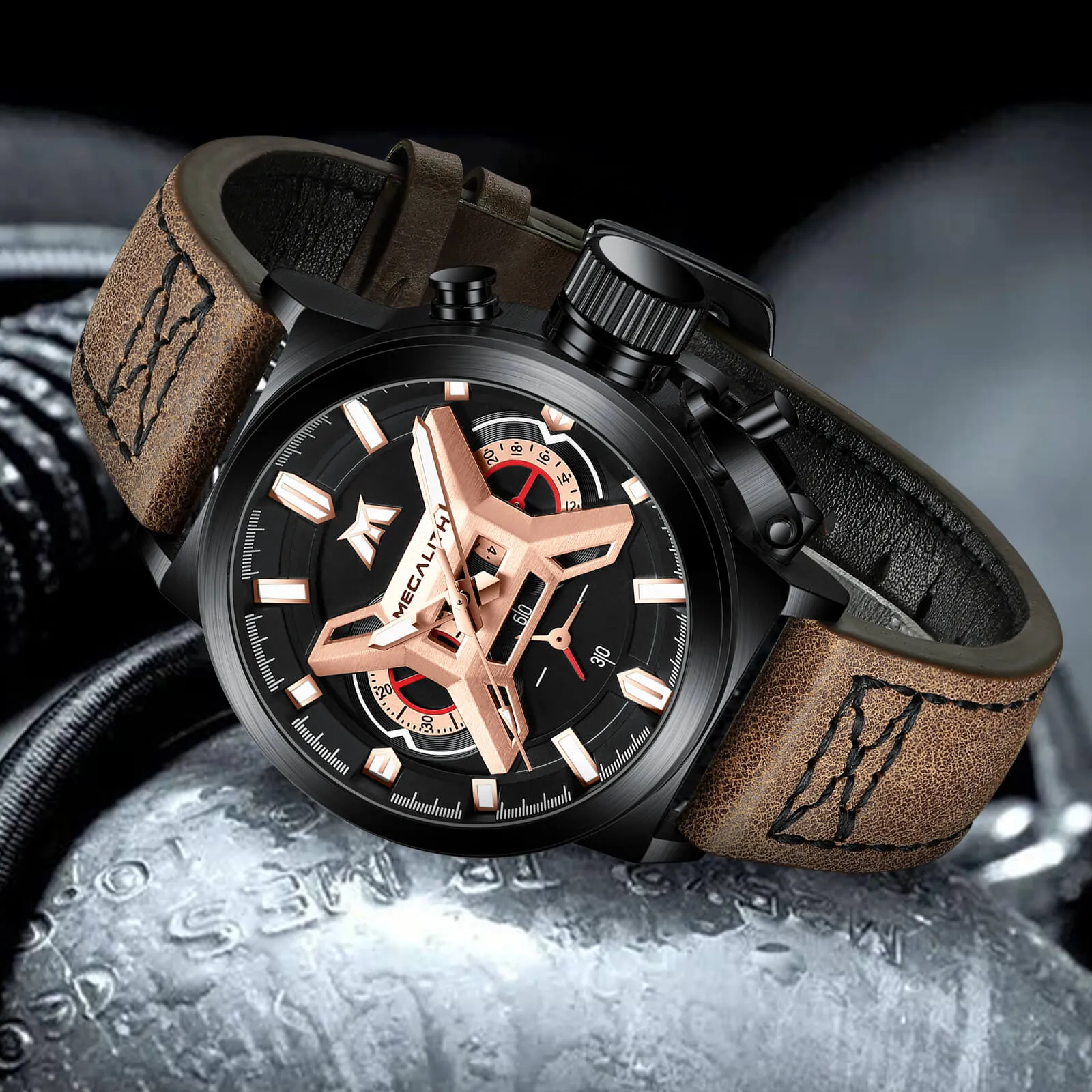 Chronograph Watch | Leather Band | 8263M