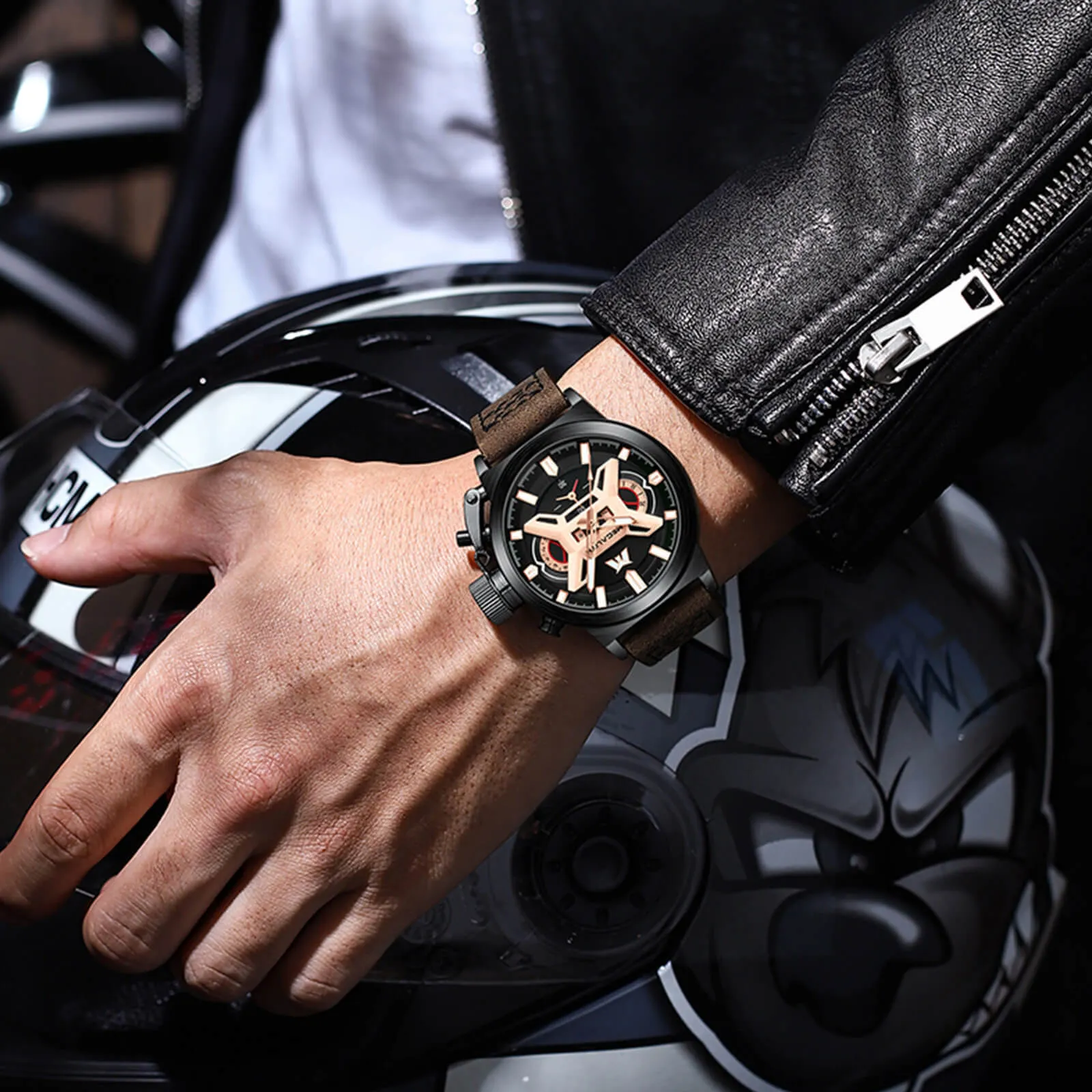 Chronograph Watch | Leather Band | 8263M