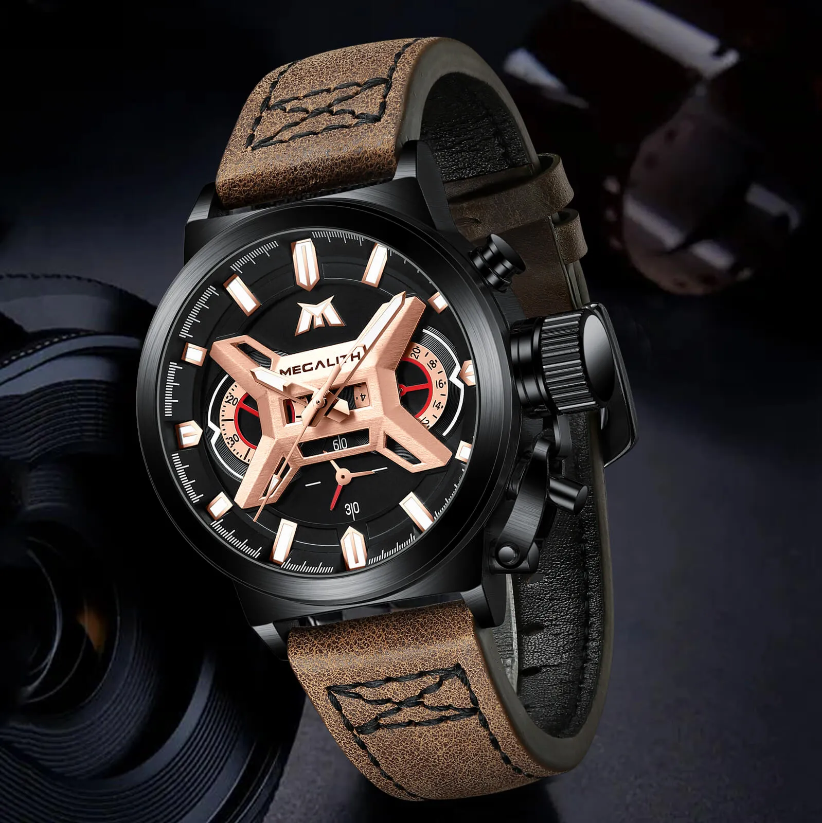 Chronograph Watch | Leather Band | 8263M