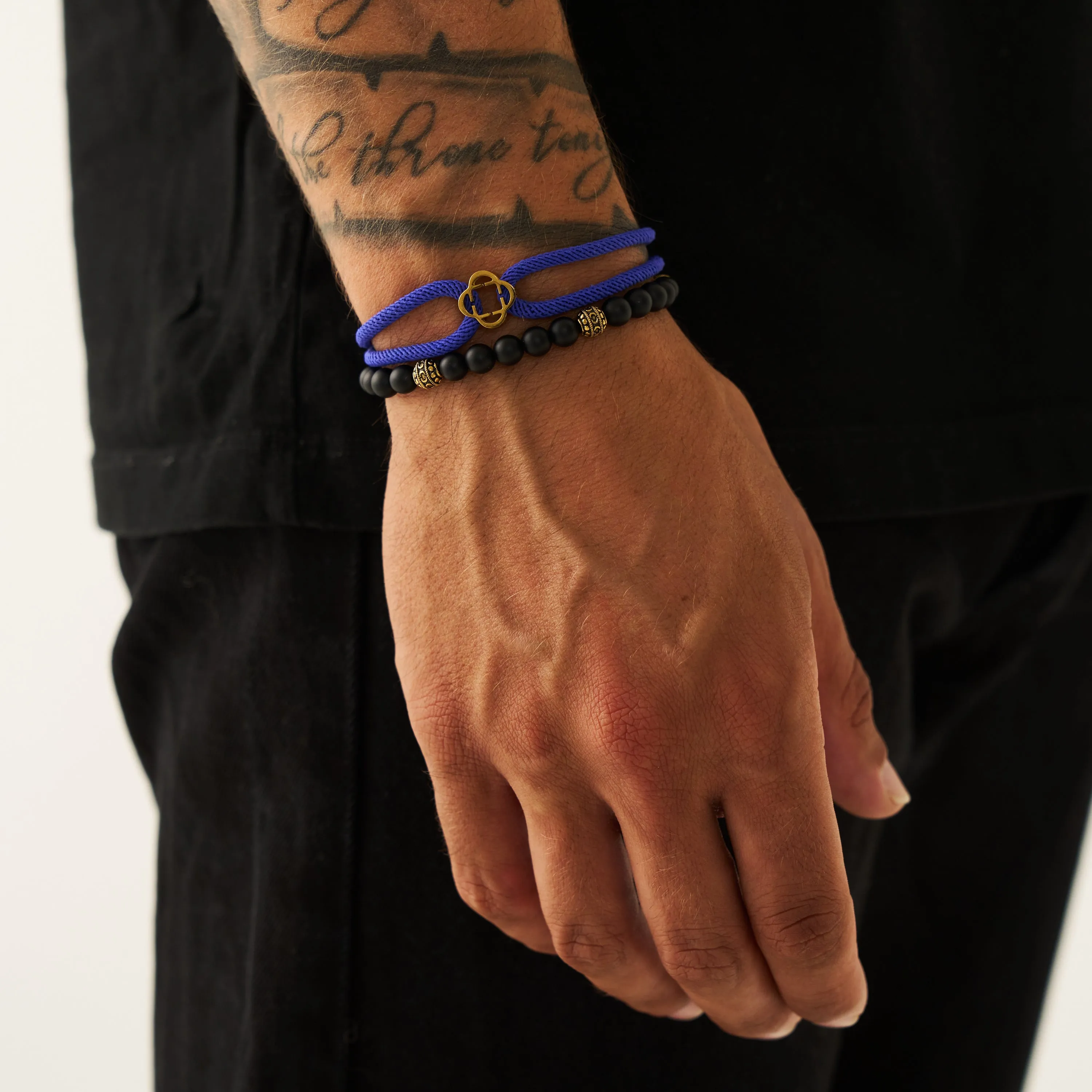 Cobalt Blue Cord Bracelet (Gold)