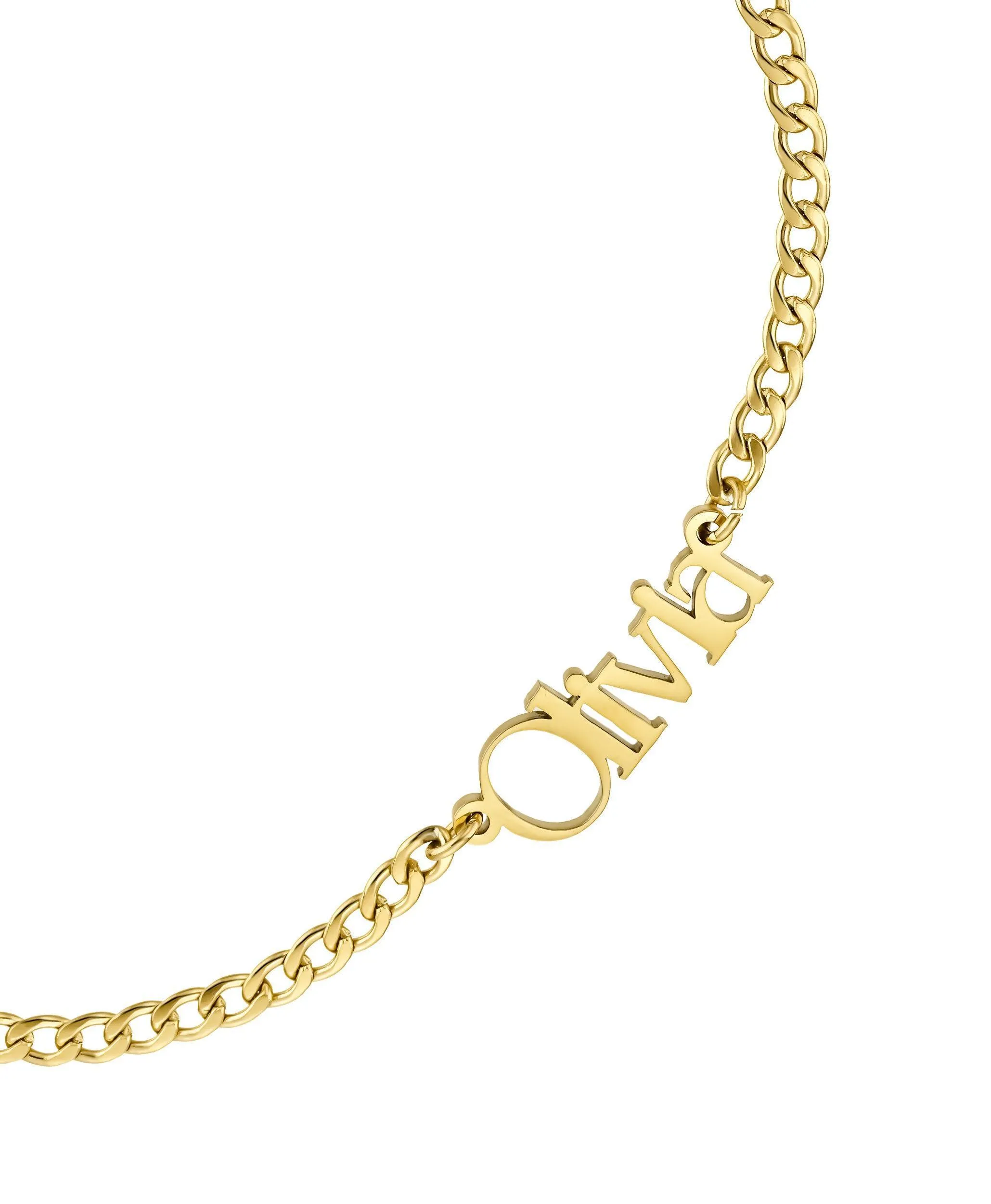 Curb Name Bracelet 18ct Gold Vermeil