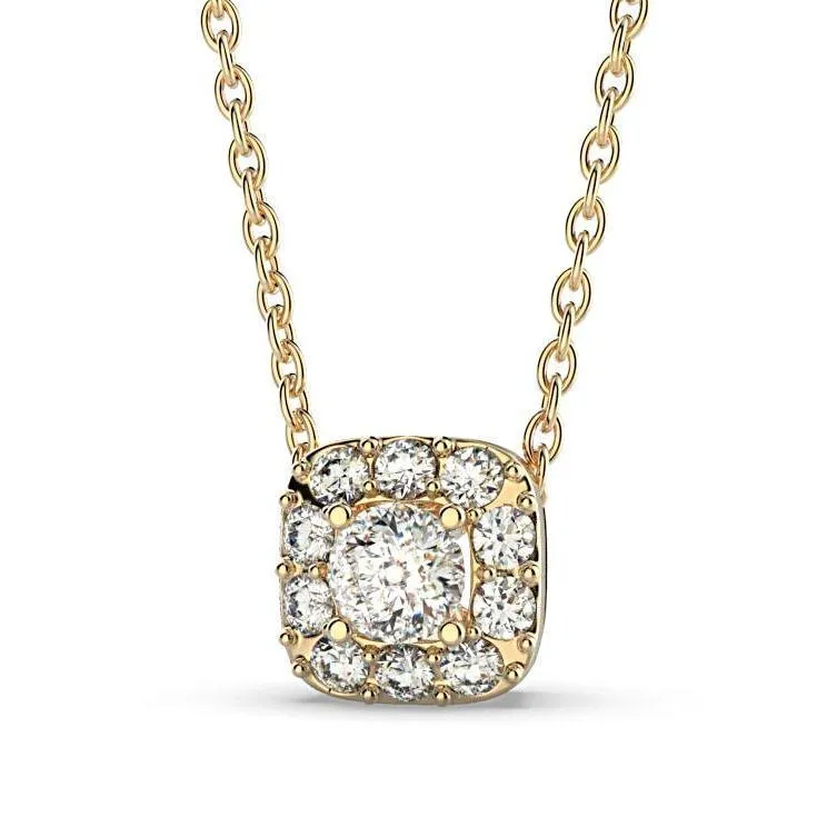 Cushion Halo Diamond Pendant