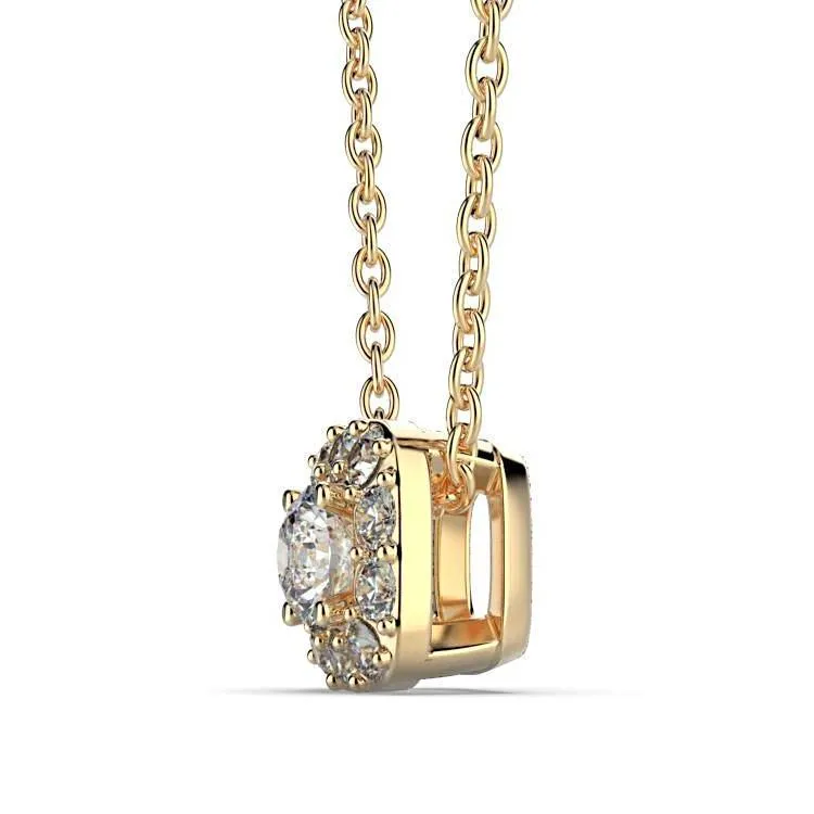 Cushion Halo Diamond Pendant