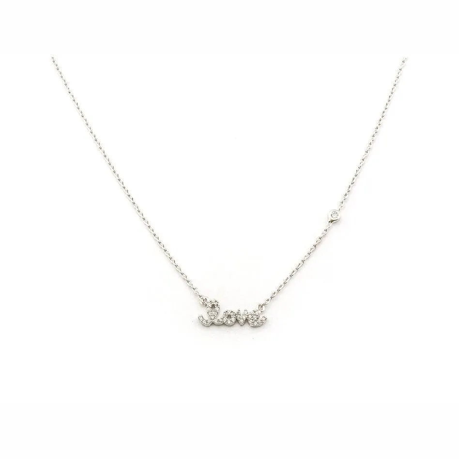 CZ Love Pendant Necklace