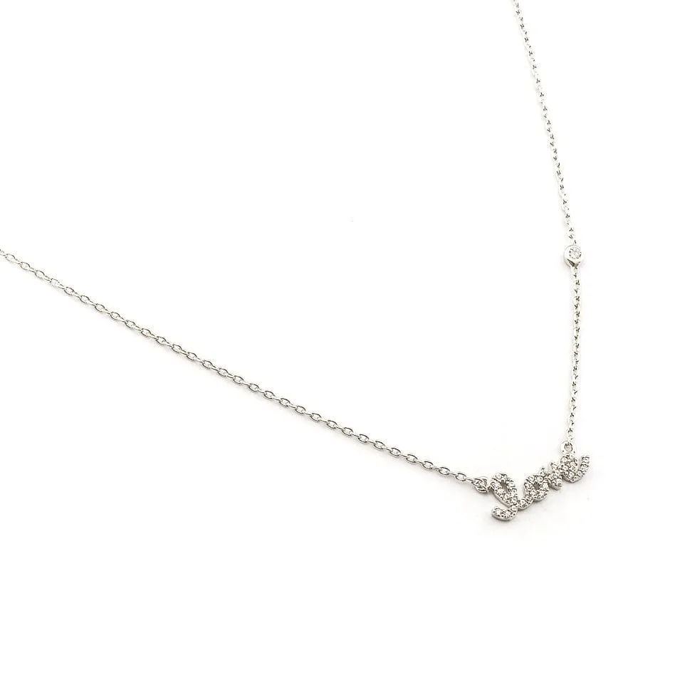 CZ Love Pendant Necklace