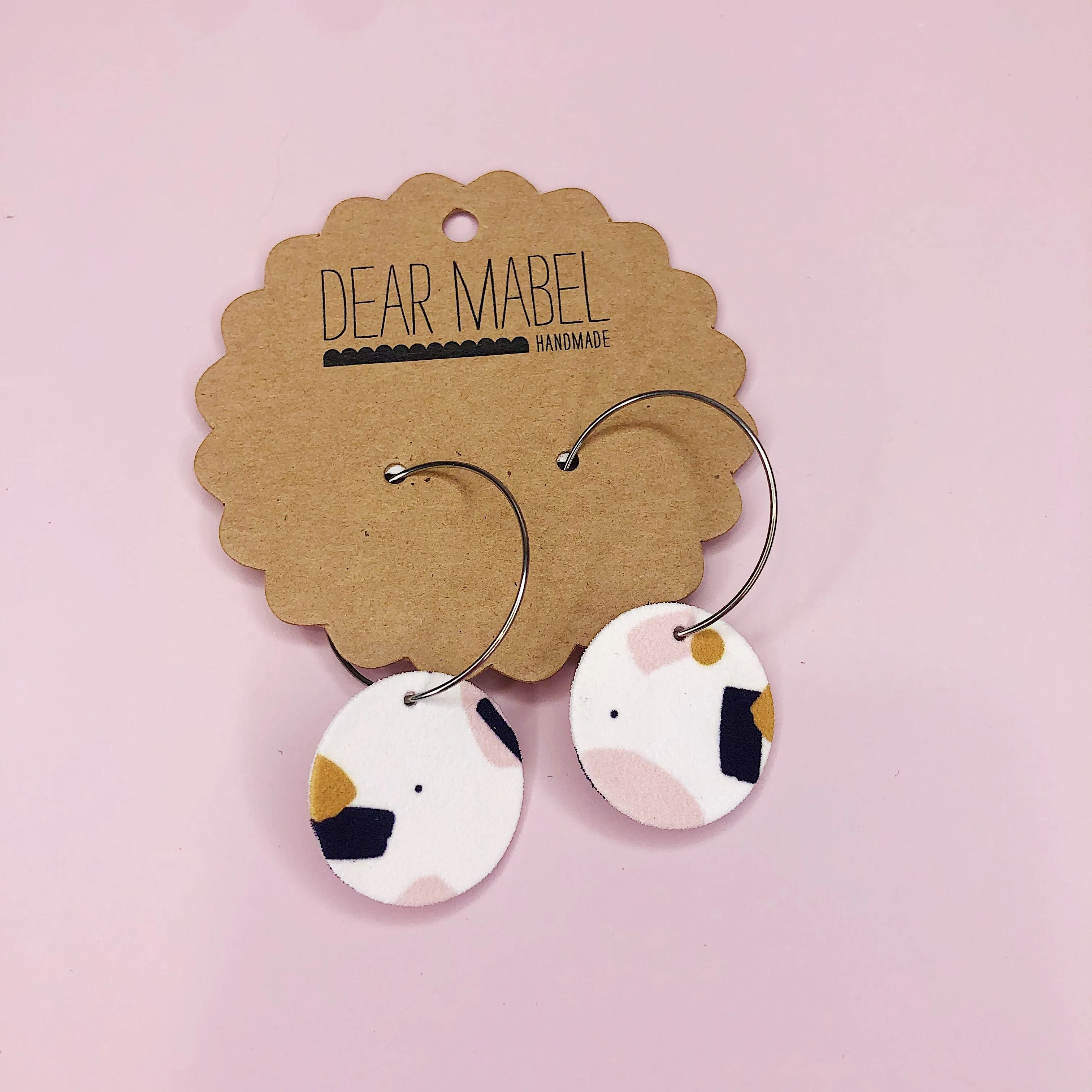 Dear Mabel Handmade - Blush, Copper & Black Earrings*